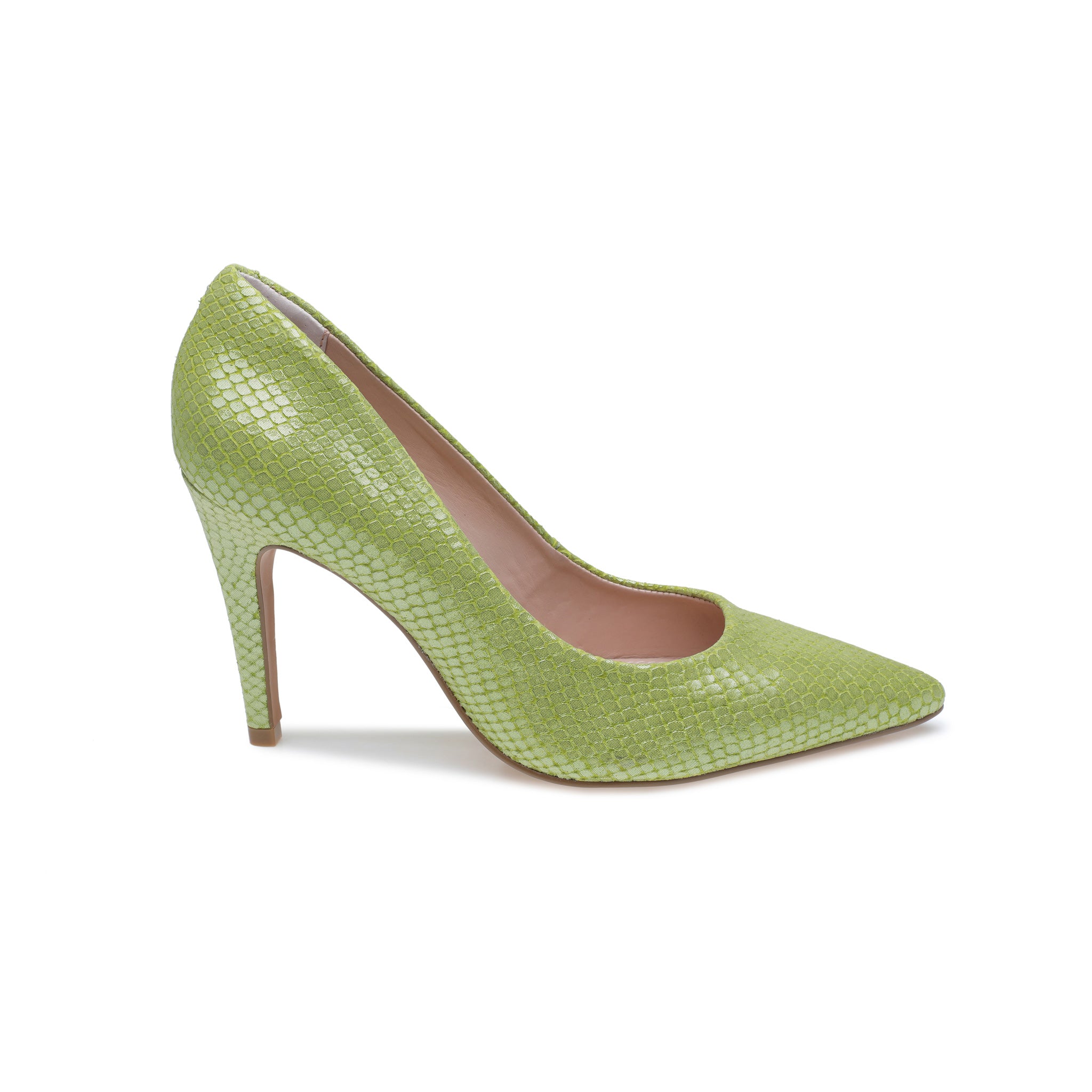 Green Snakeskin Pumps