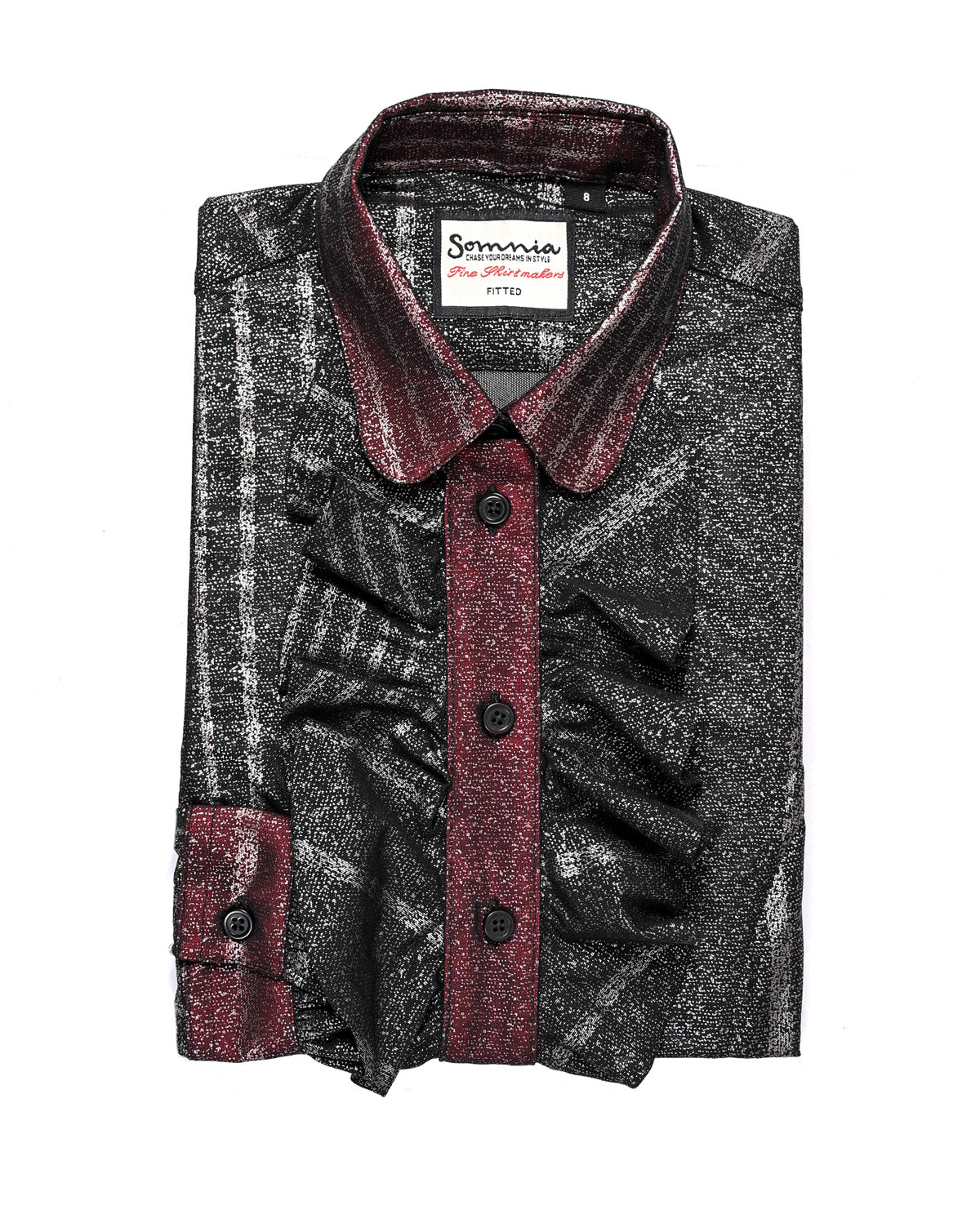 Sheer Black with Silver Stripes