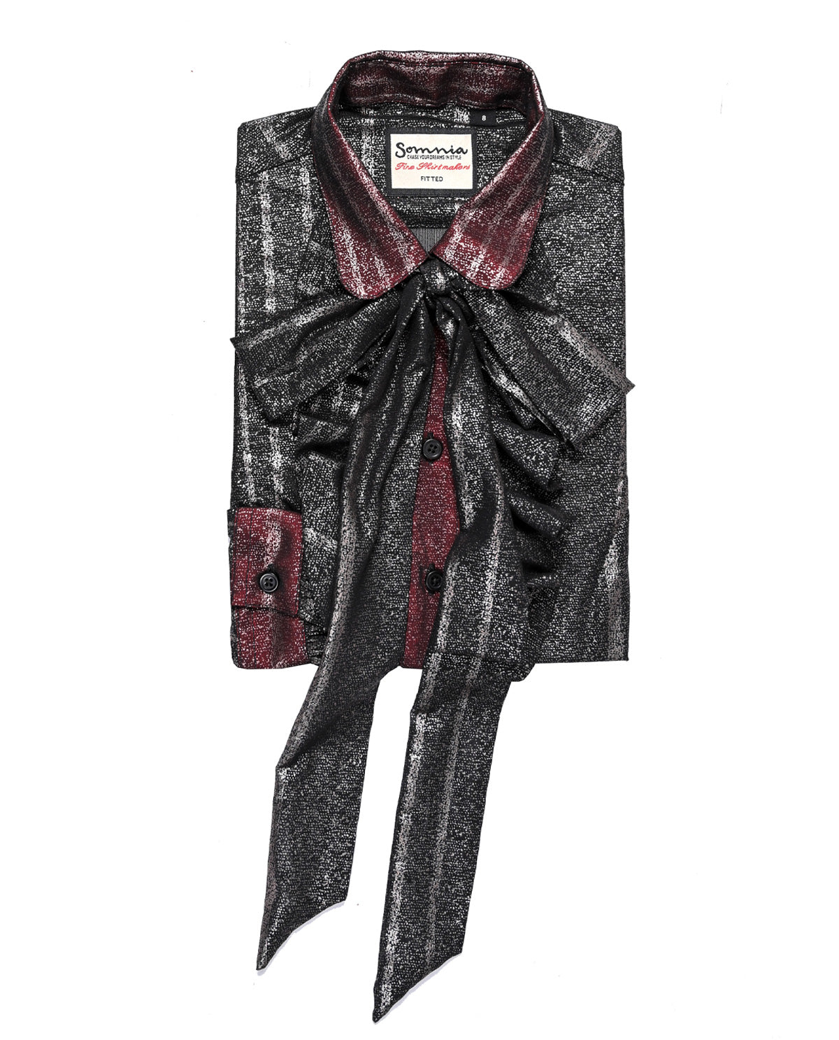 Sheer Black with Silver Stripes