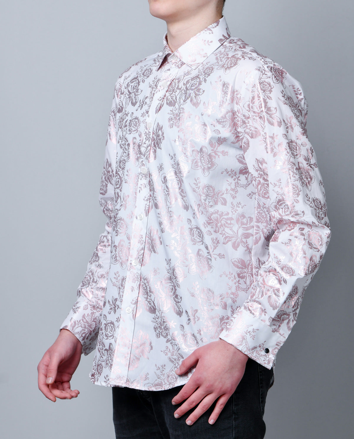 Metallic Rose Gold Floral