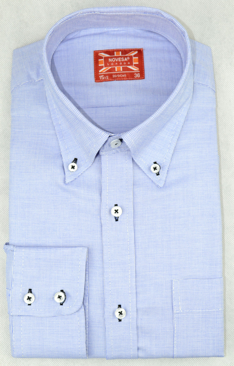Pinpoint Oxford Button-Down Shirt (Blue)