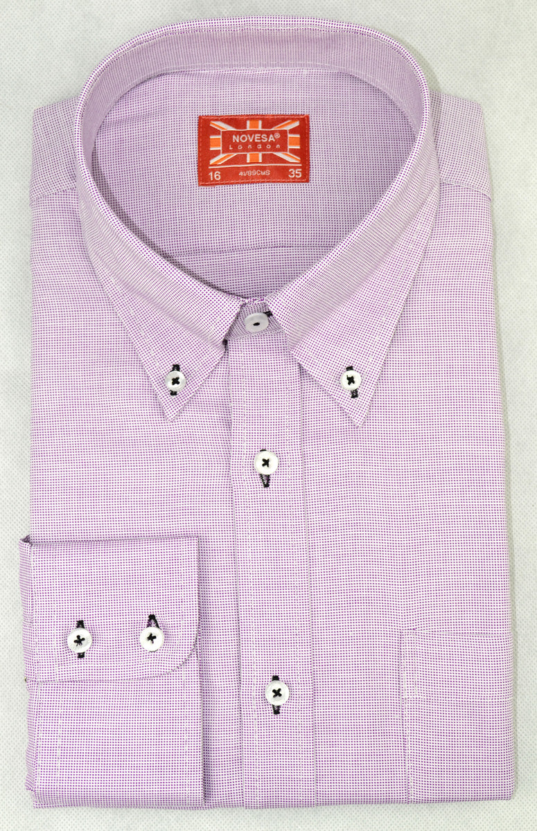 Pinpoint Oxford Button-Down Shirt (Purple)
