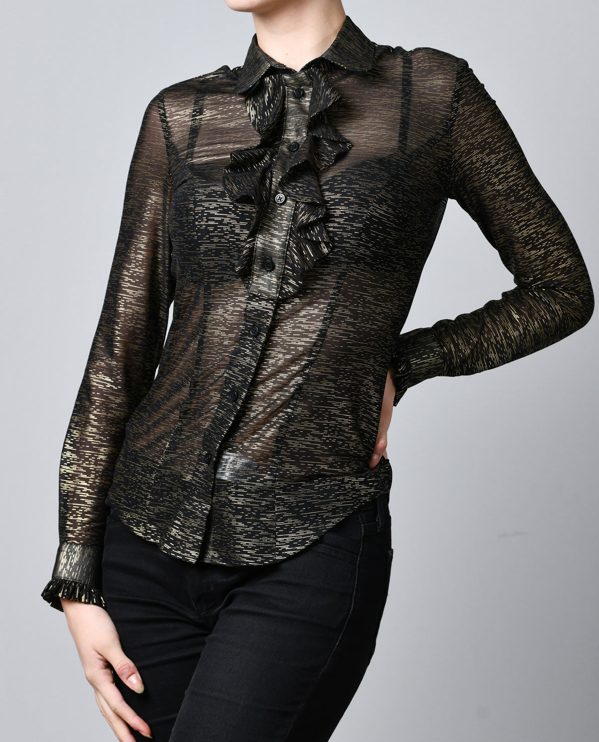 Sheer Black with Gold Slivers