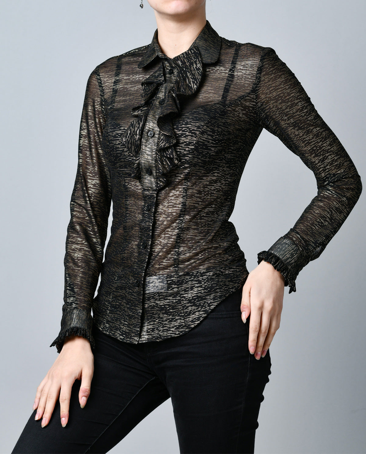 Sheer Black with Gold Slivers