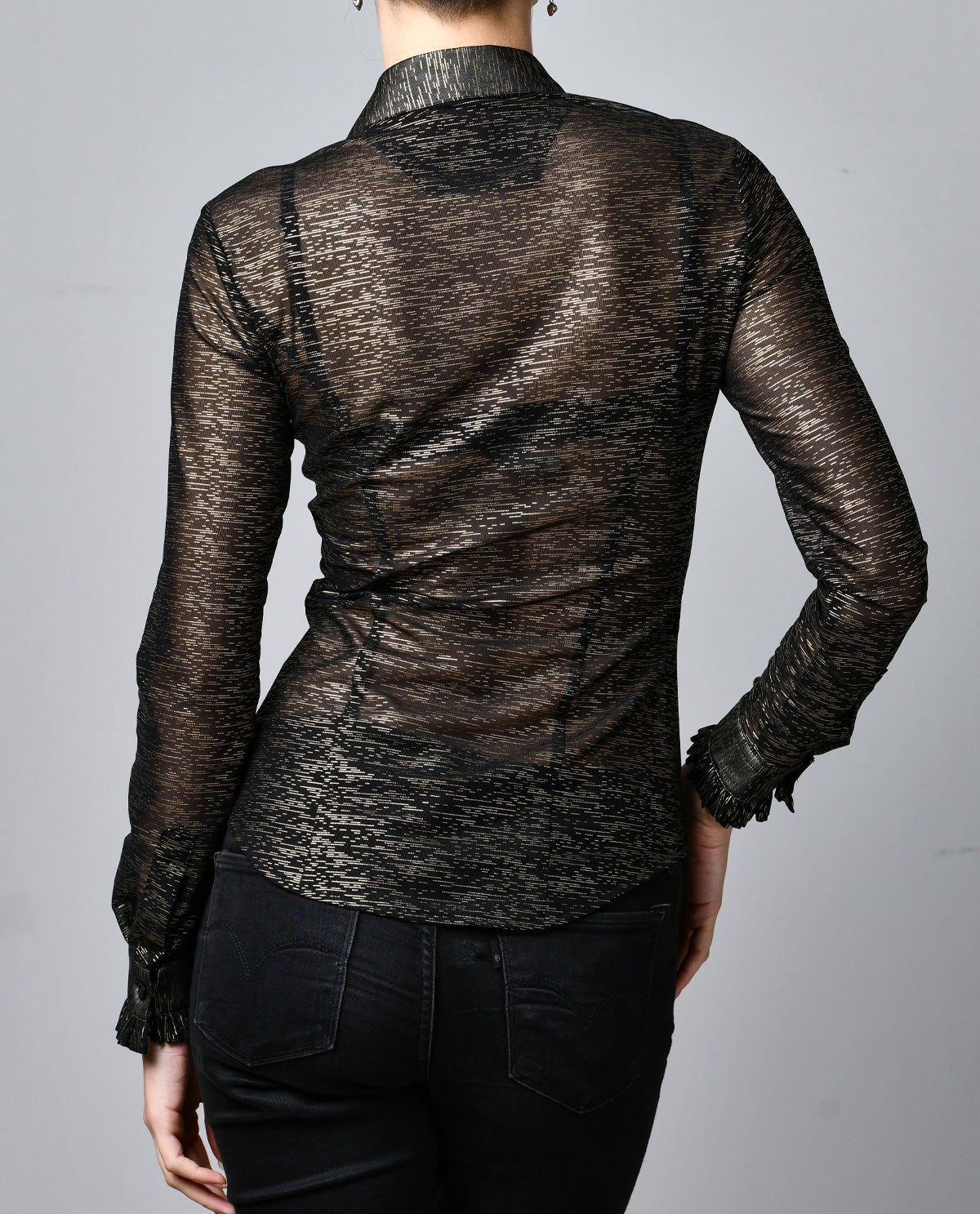 Sheer Black with Gold Slivers