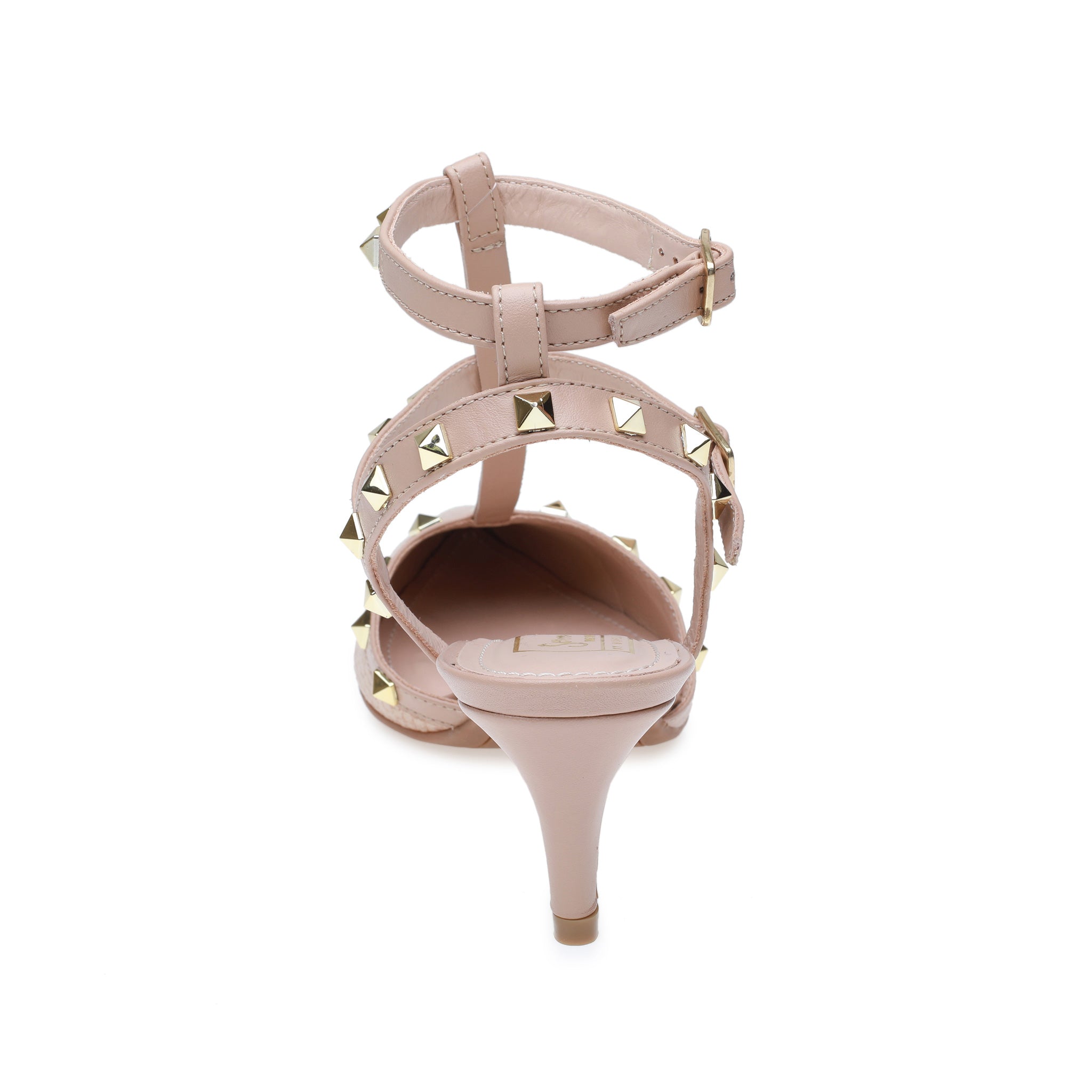 Cream Strappy Kitten Heel