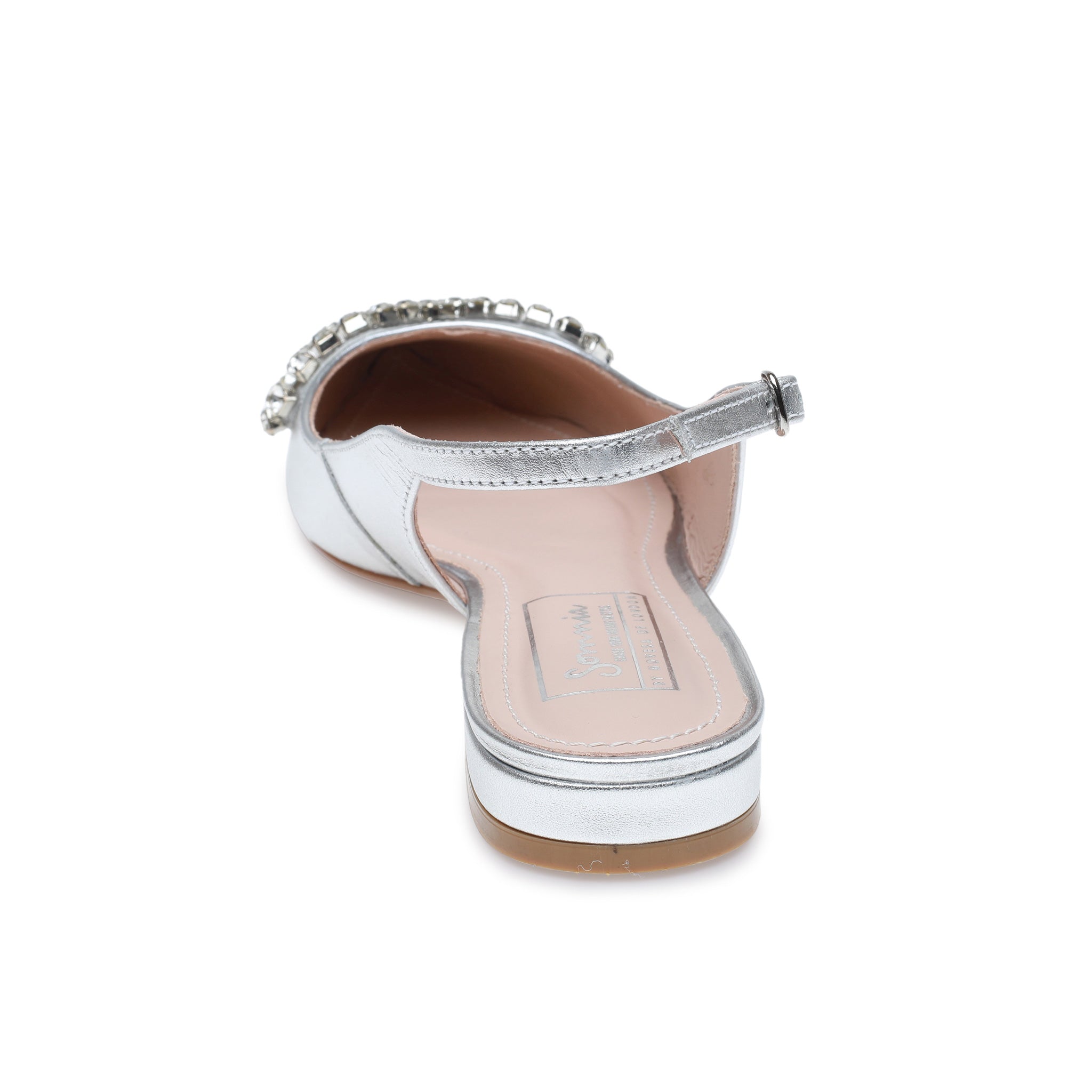 Silver Sling Back Ballerina Flats