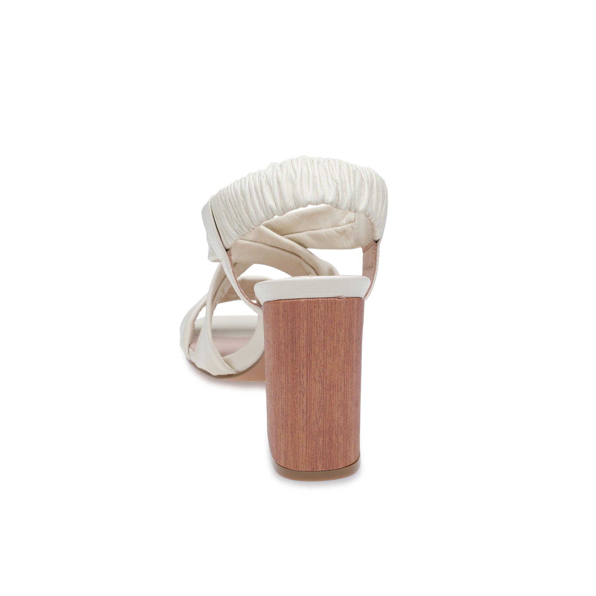 Off White Leather Cross Over Sandals