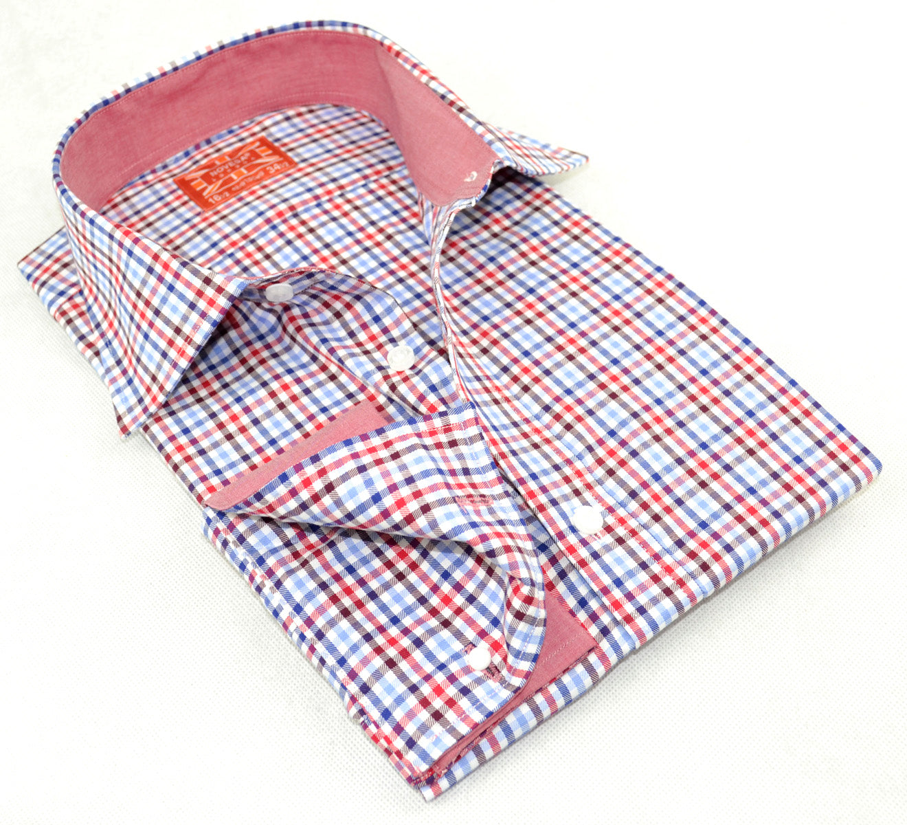 Blue, Red and Burgundy Check Shirt