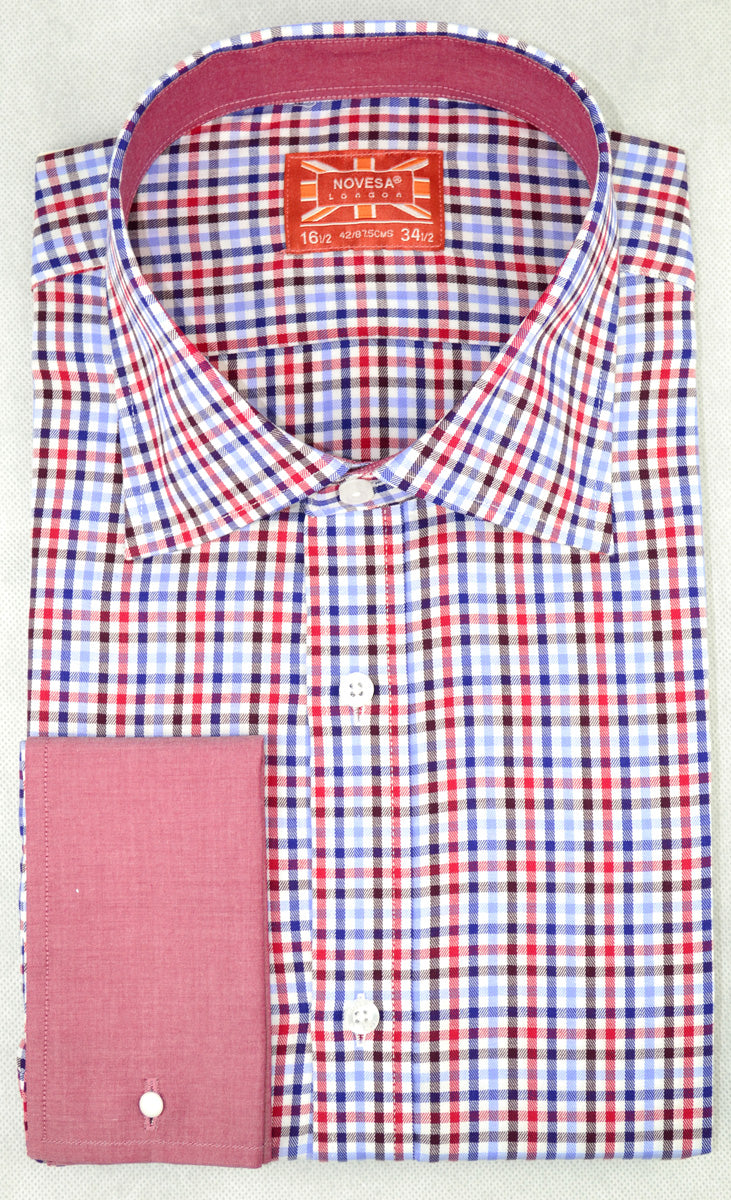 Blue, Red and Burgundy Check Shirt