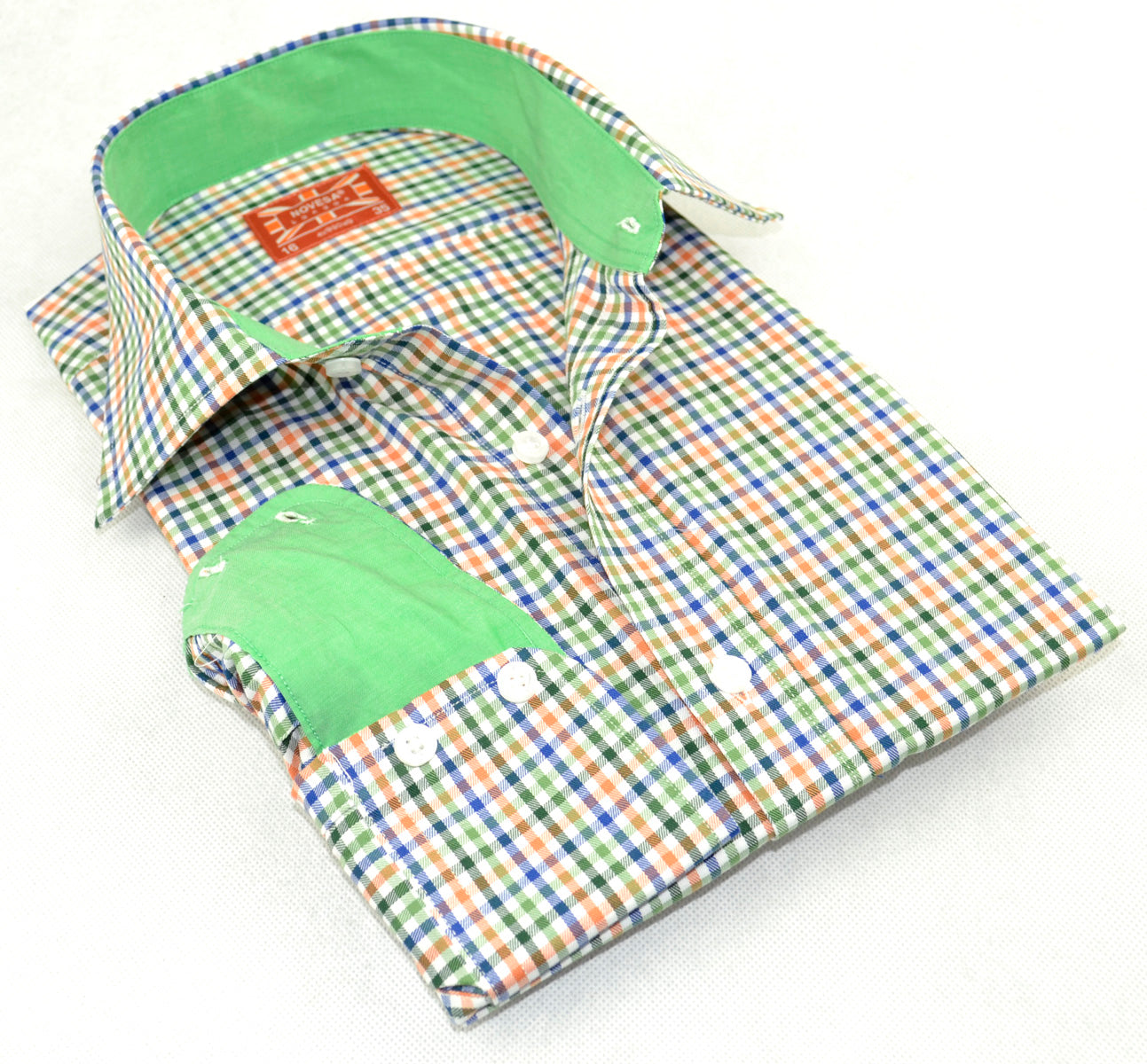 Lime Orange Blue Check Shirt