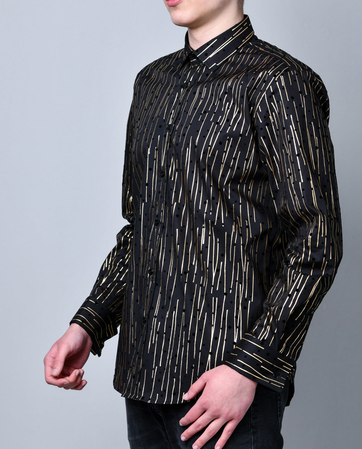 Gold Lines and Polka Dots