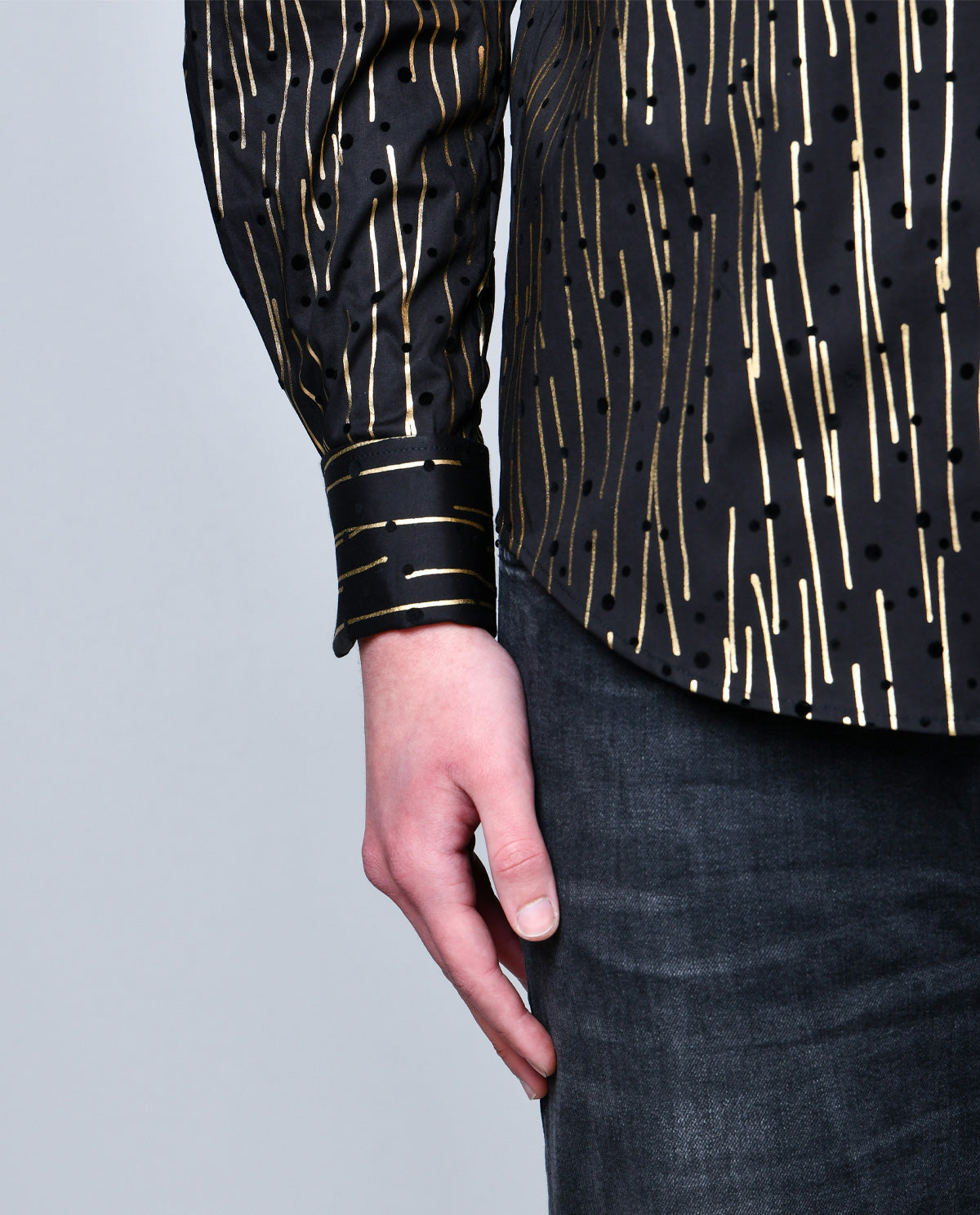 Gold Lines and Polka Dots