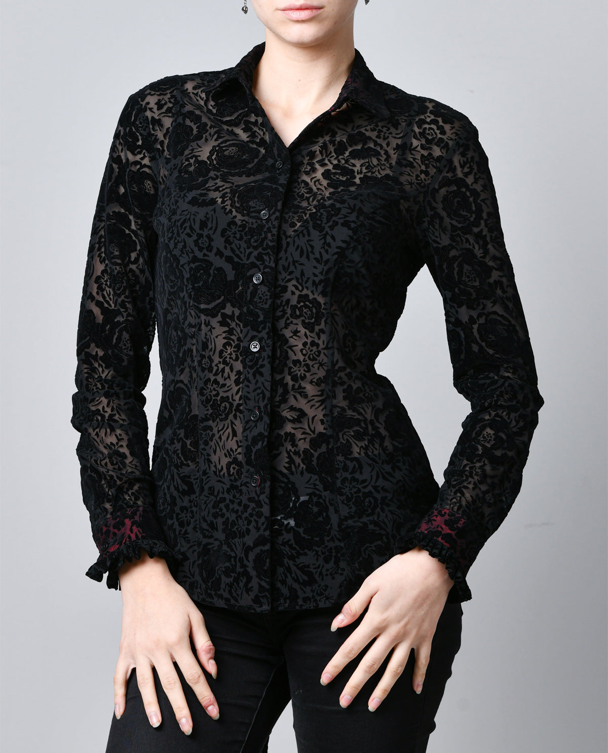 Velvet Flocked Blouse