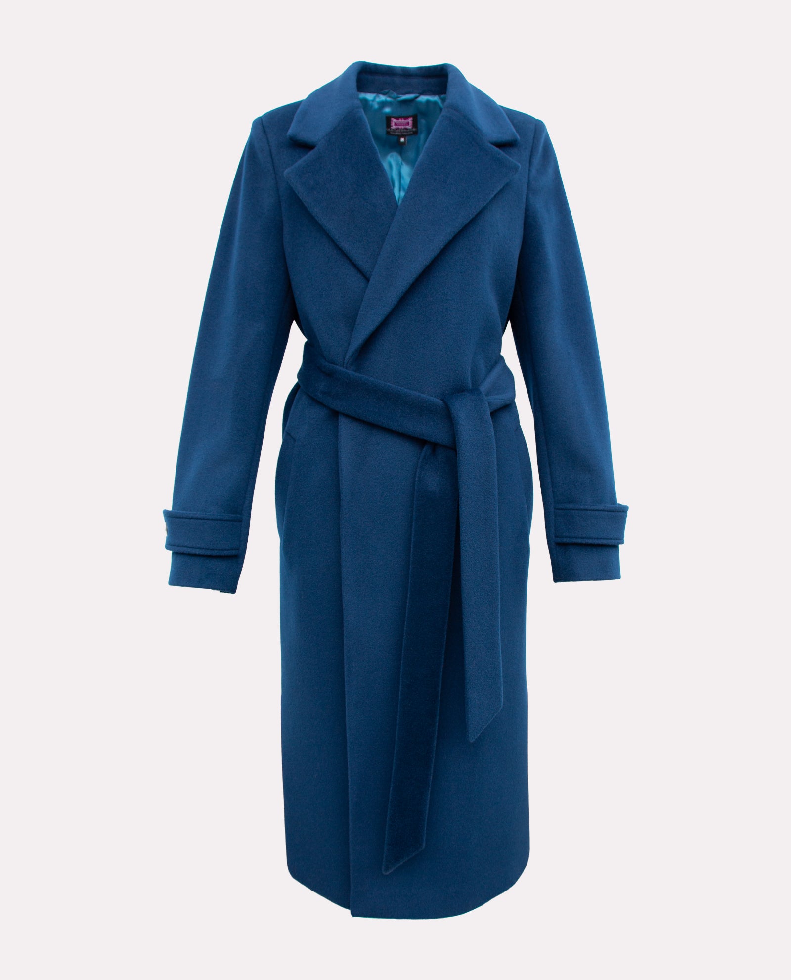 Women's Dark Teal Wool Wrap Overcoat