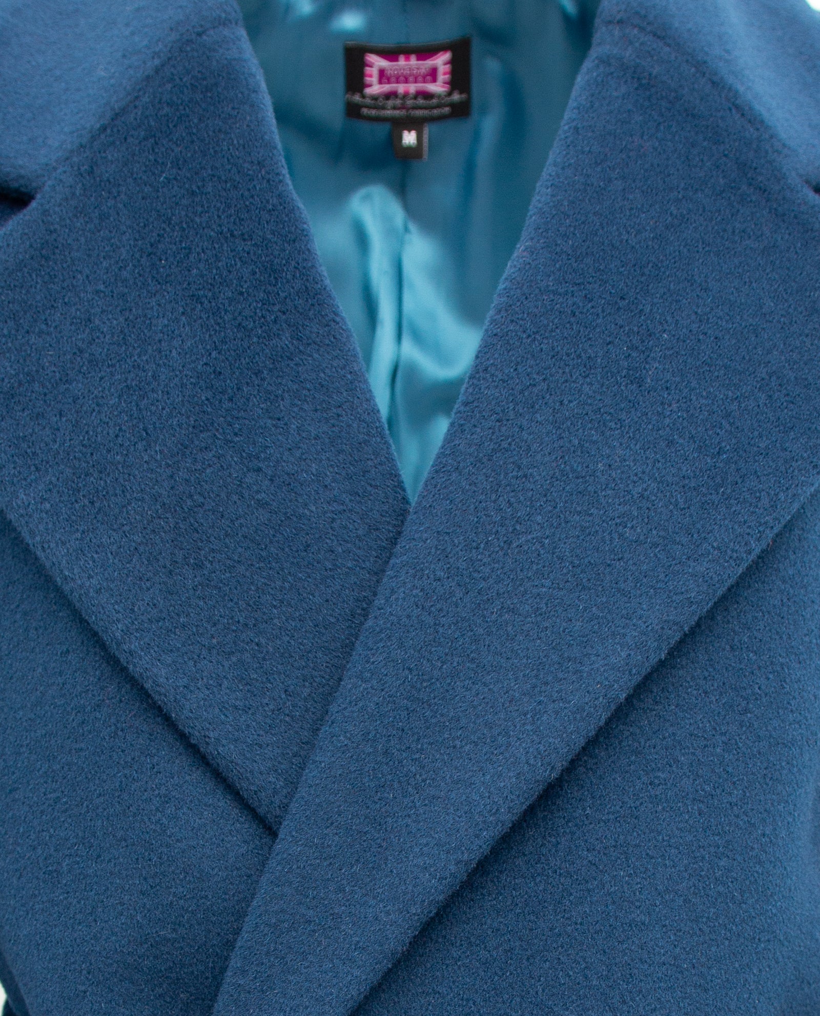 Women's Dark Teal Wool Wrap Overcoat