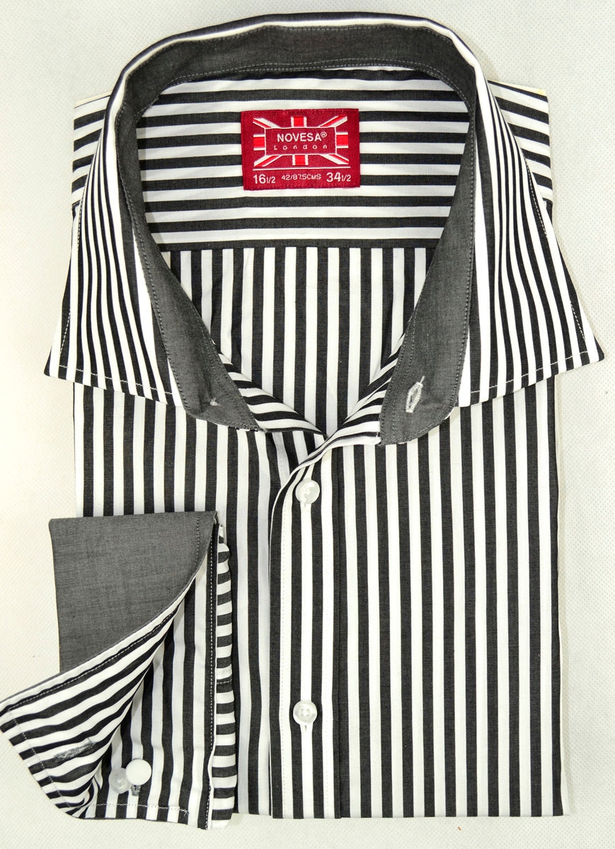 Grey and White Stripe Shirt