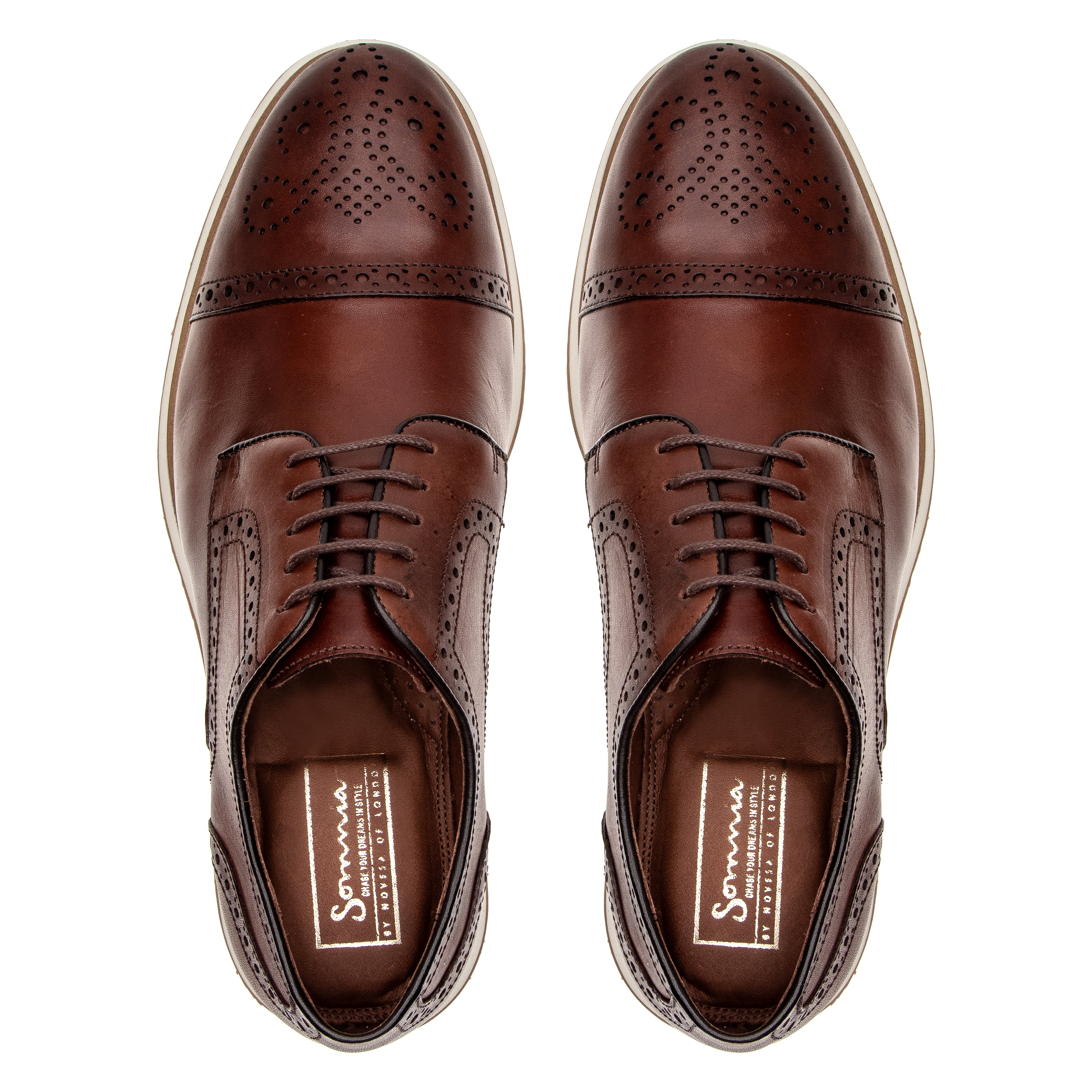 Cap Toe Brogue Oxford in Light Brown