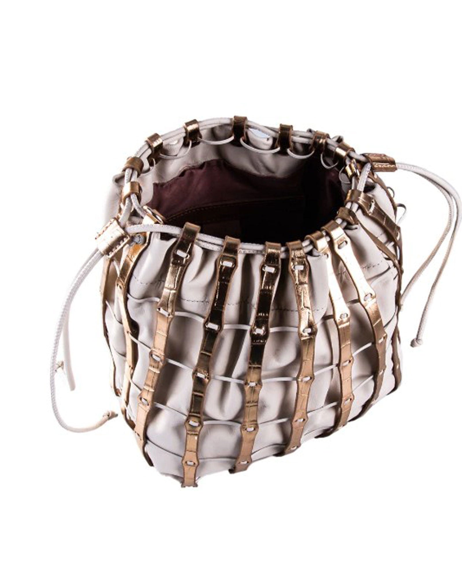 Gold Drawstring Cage Bag