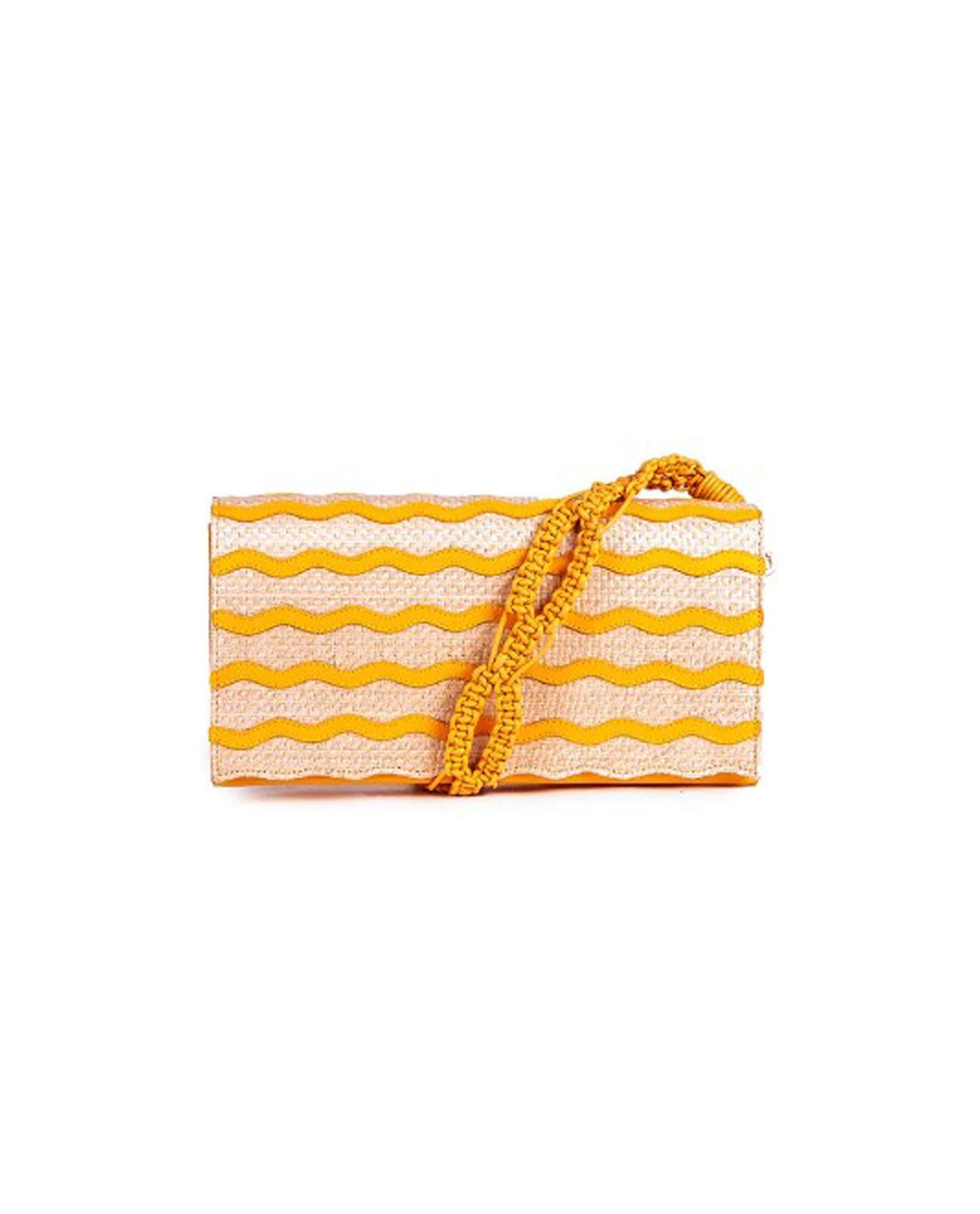 Wavy Lines Saffron Clutch