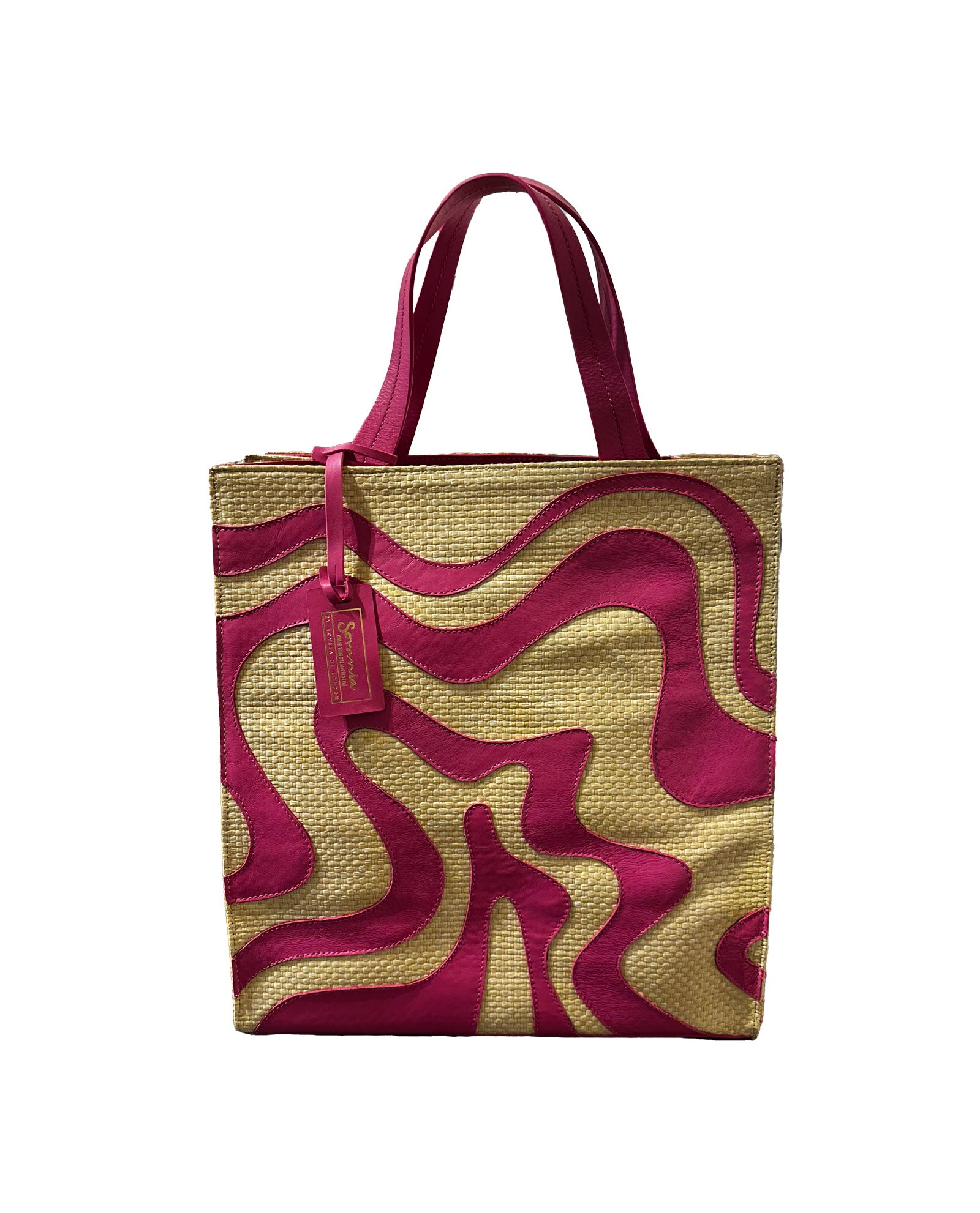 Magenta Woven Wave Tote