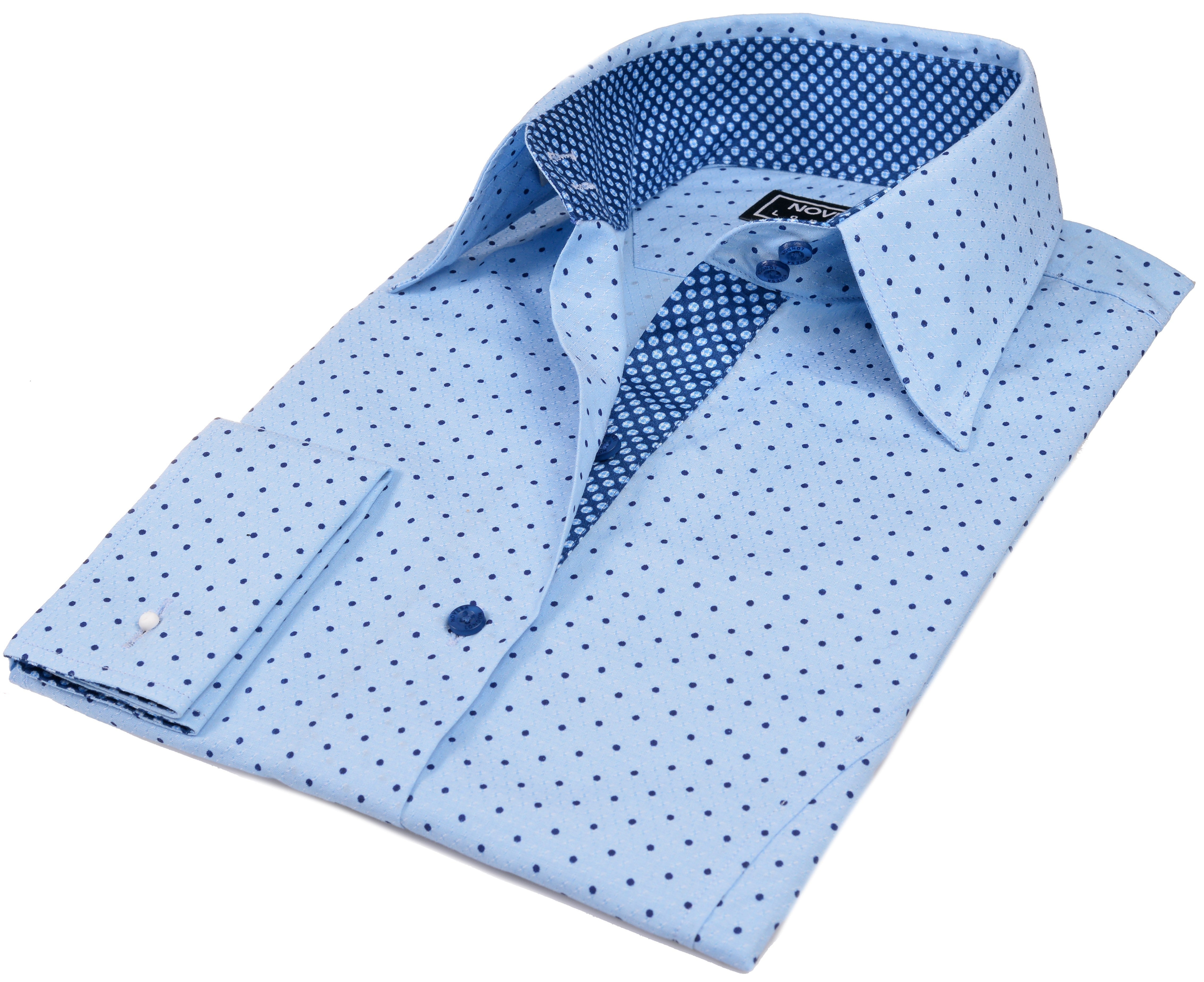 Blue Polkadots Jacquard Women’s Shirt