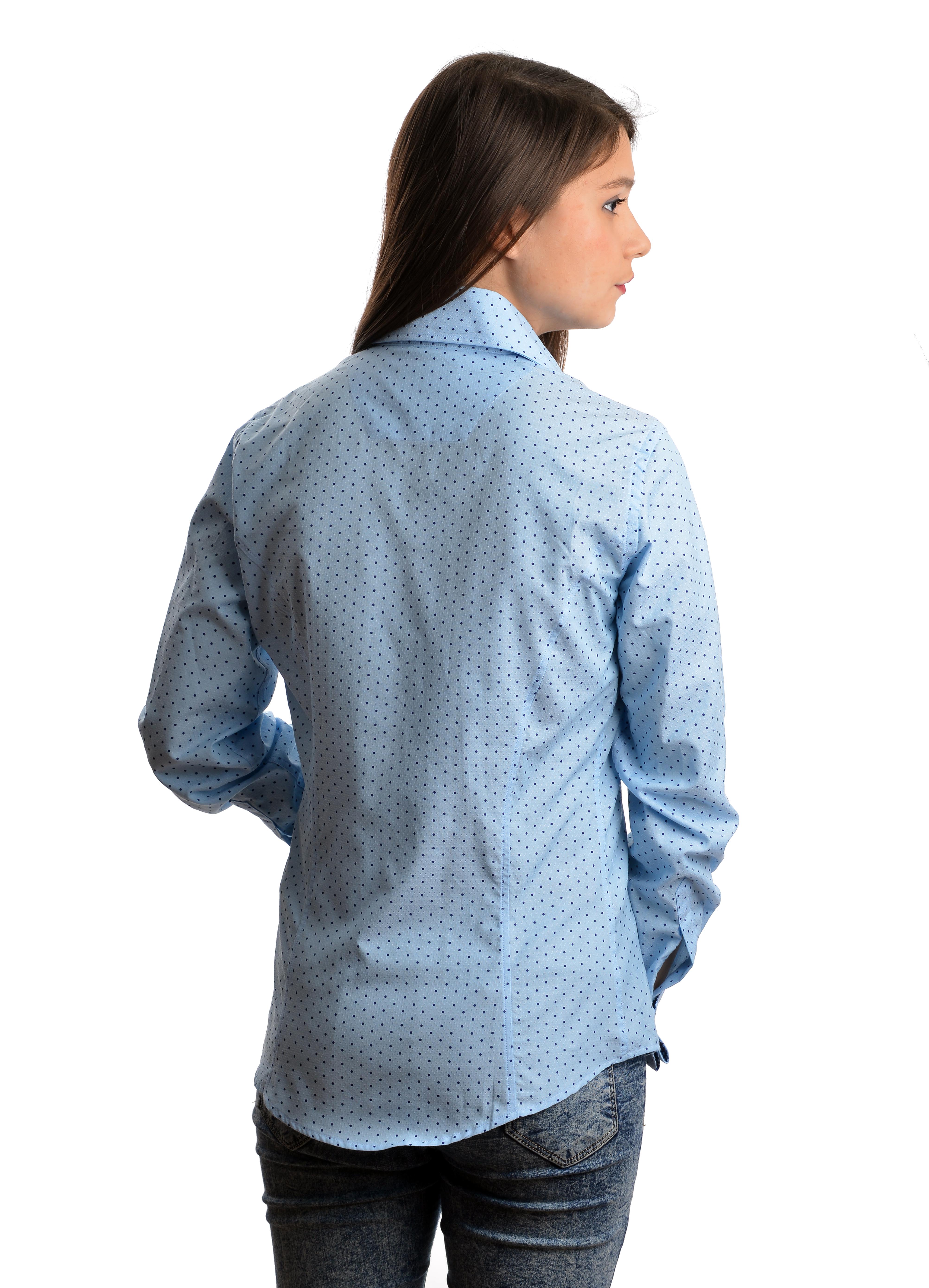 Blue Polkadots Jacquard Women’s Shirt