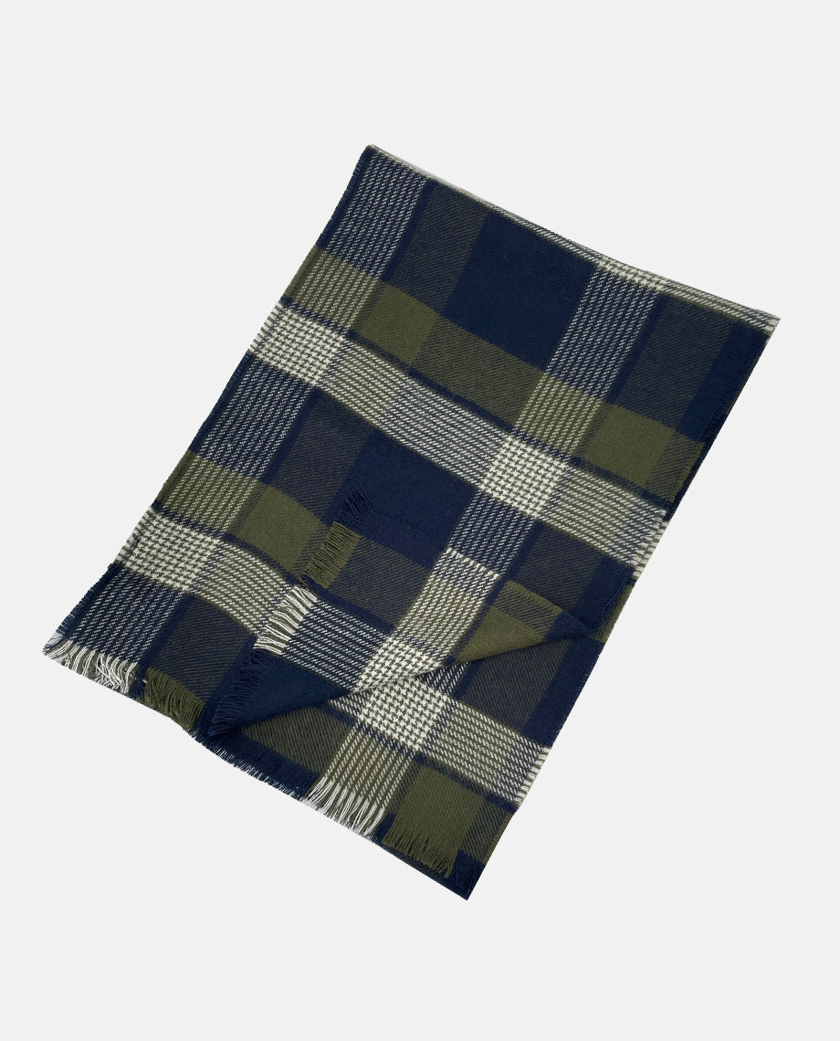 Green & Navy Check Scarf