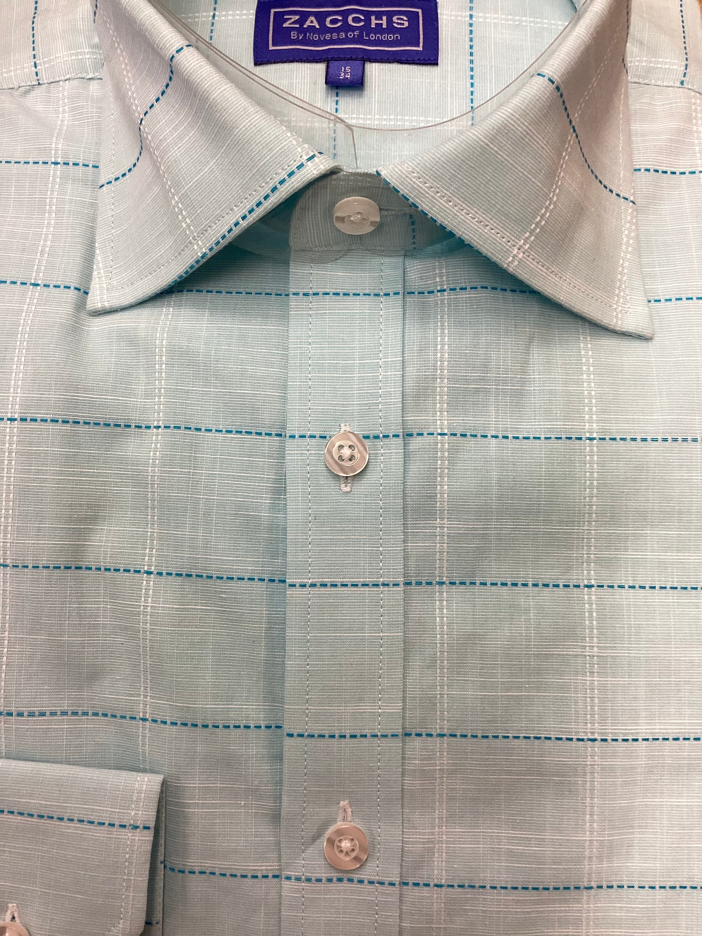 Turquoise Windowpane Shirt