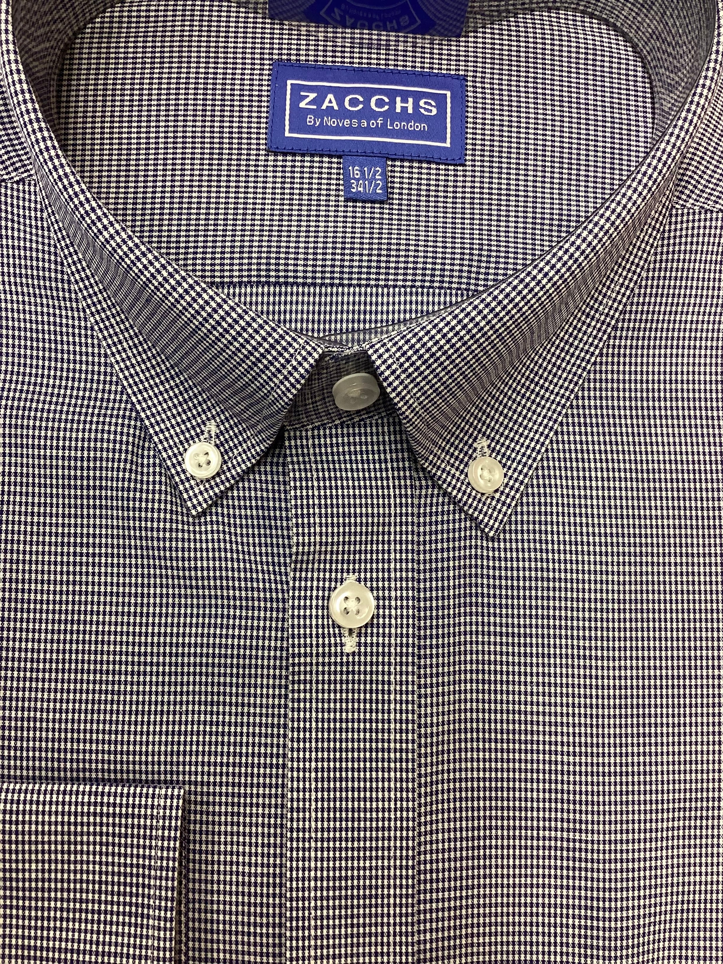 Micro-Check Blue Button-Down Shirt