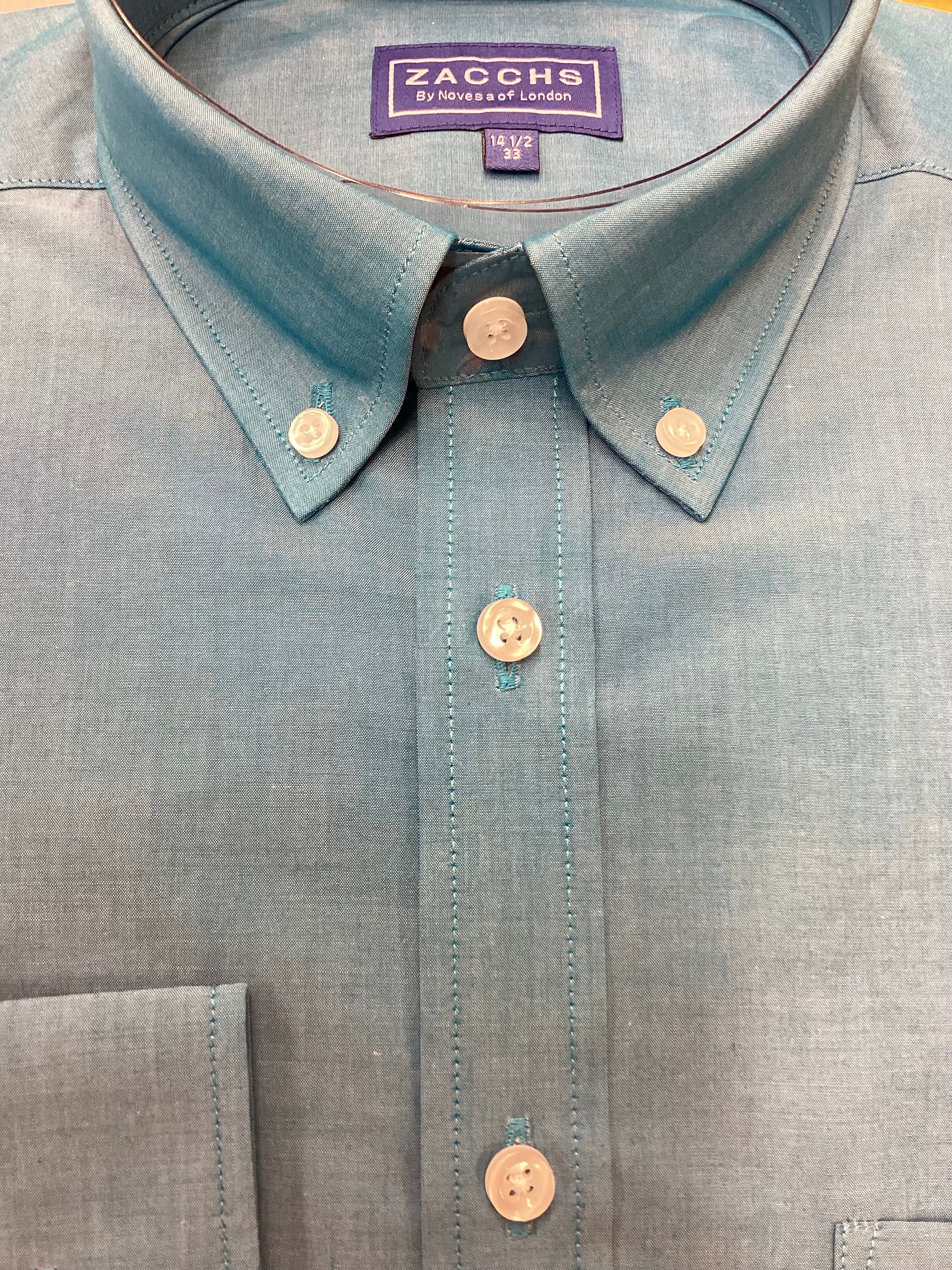 Plain Blue Button-Down Shirt