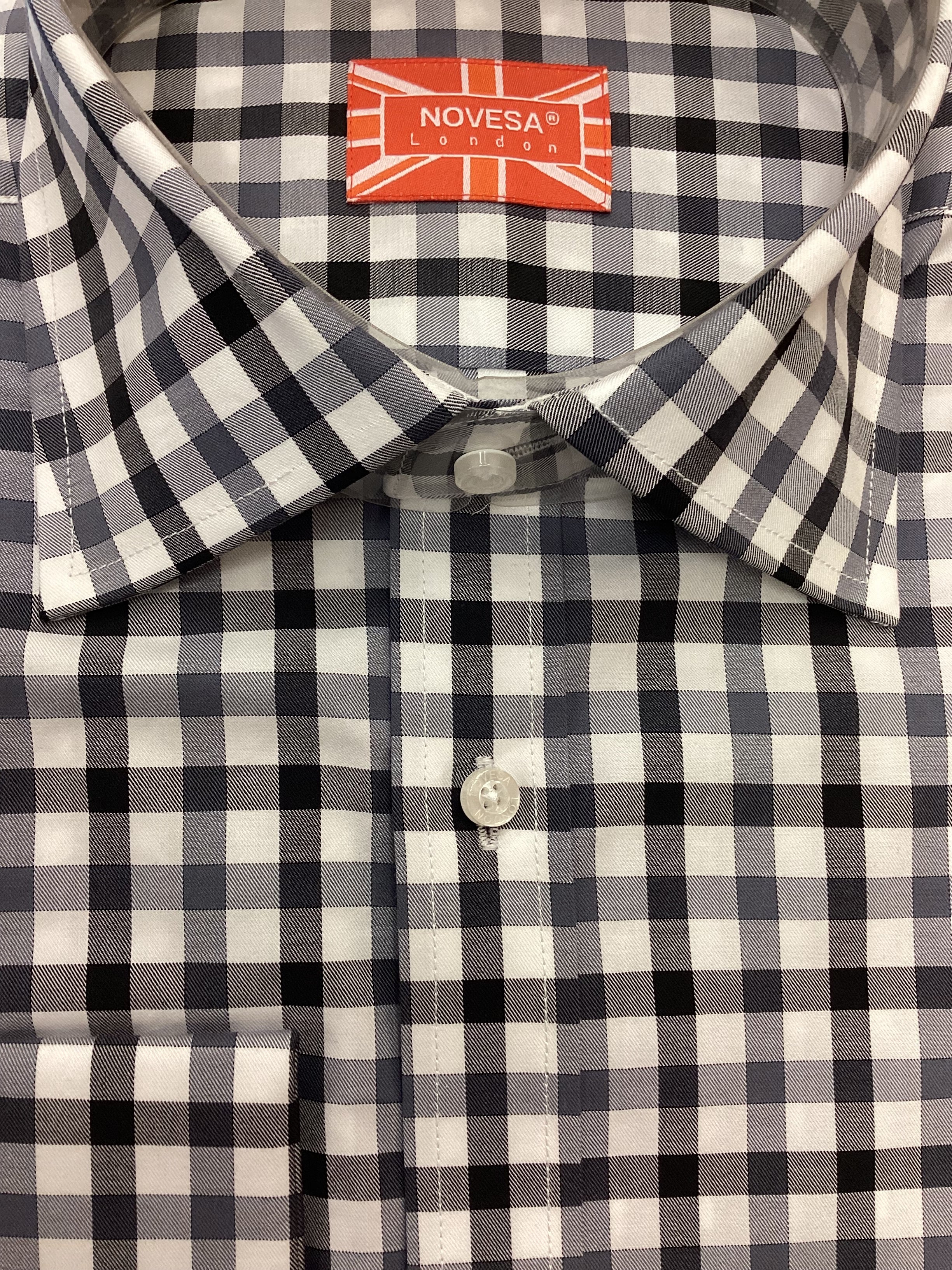 Black and Grey Gingham Shirt