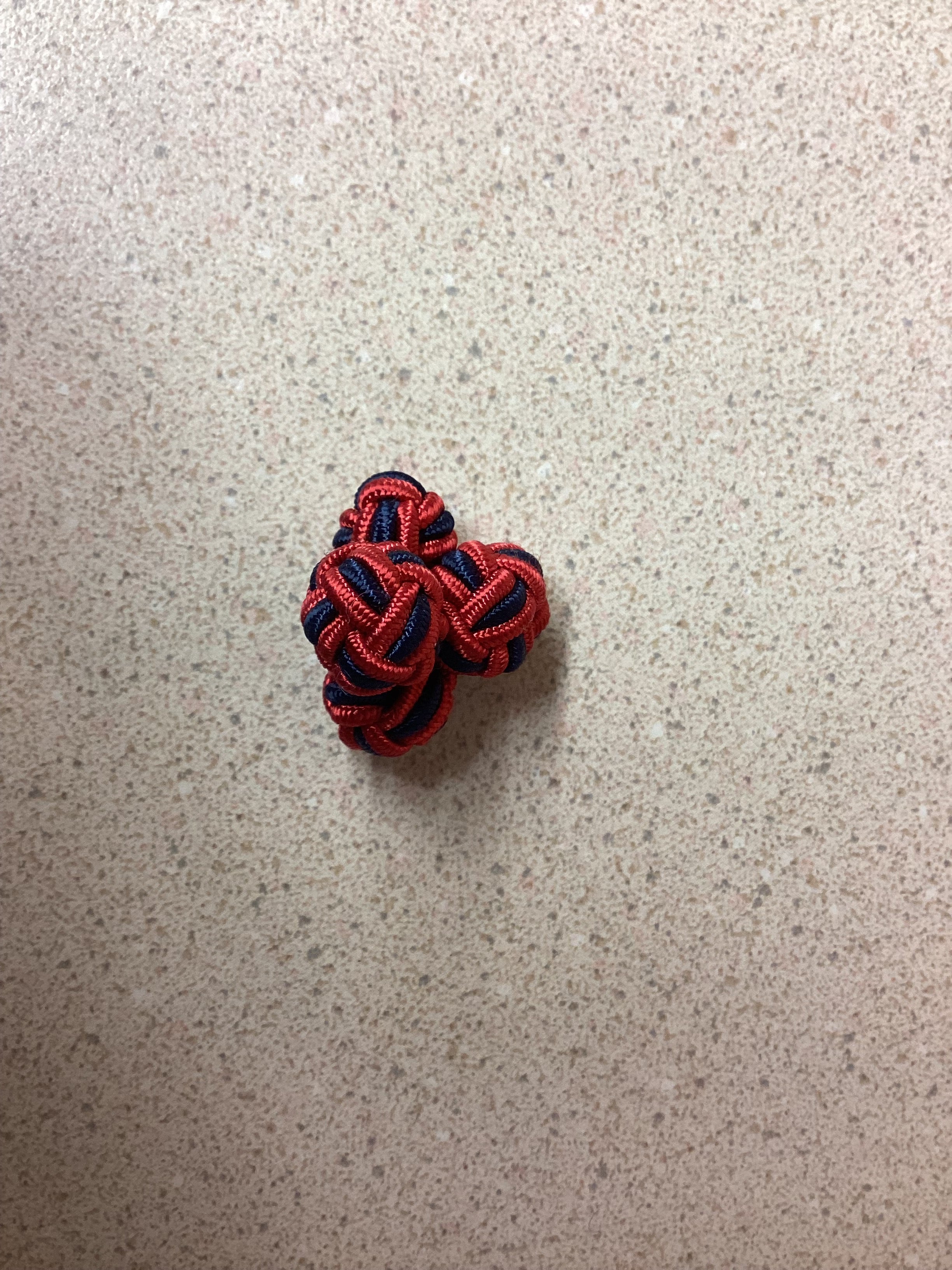 Navy & Red Silk Knots