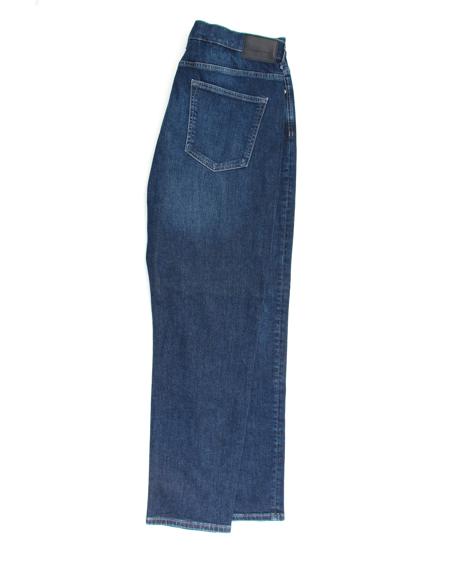 Somnia Men's Teal-Infused Deep Blue Stretch Jeans