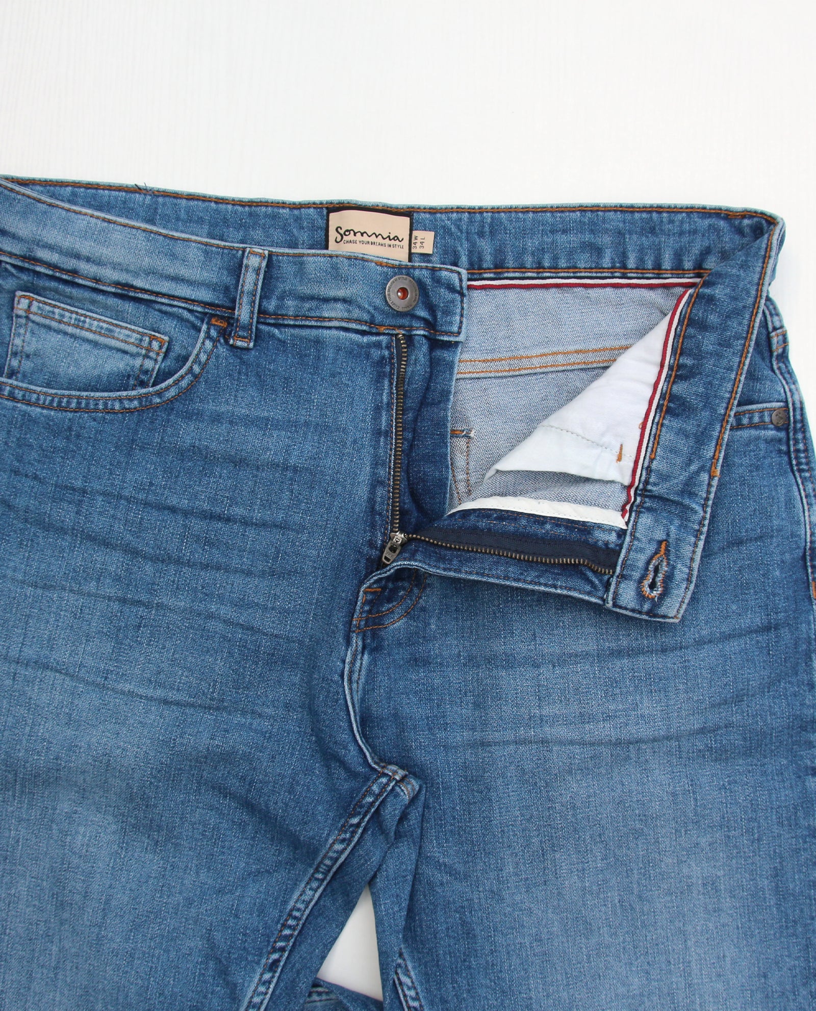 Somnia Men's Mid-Light Wash Comfort-Stretch Jeans