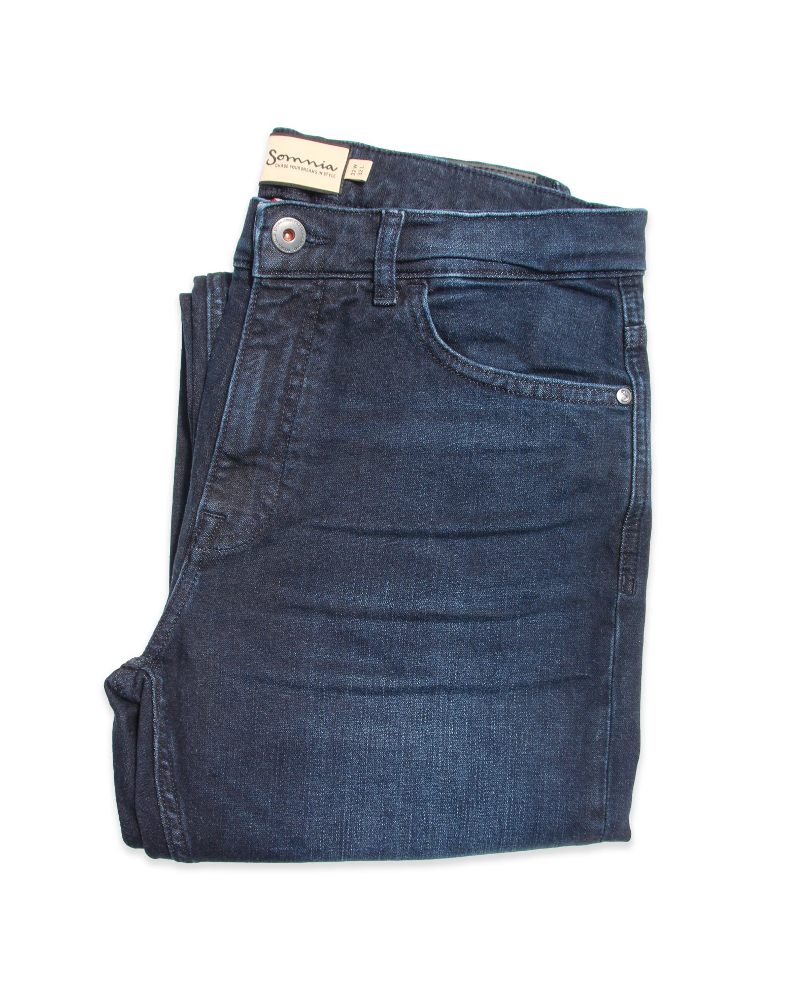 Somnia Men's Blue-Black Deep Indigo Stretch Jeans