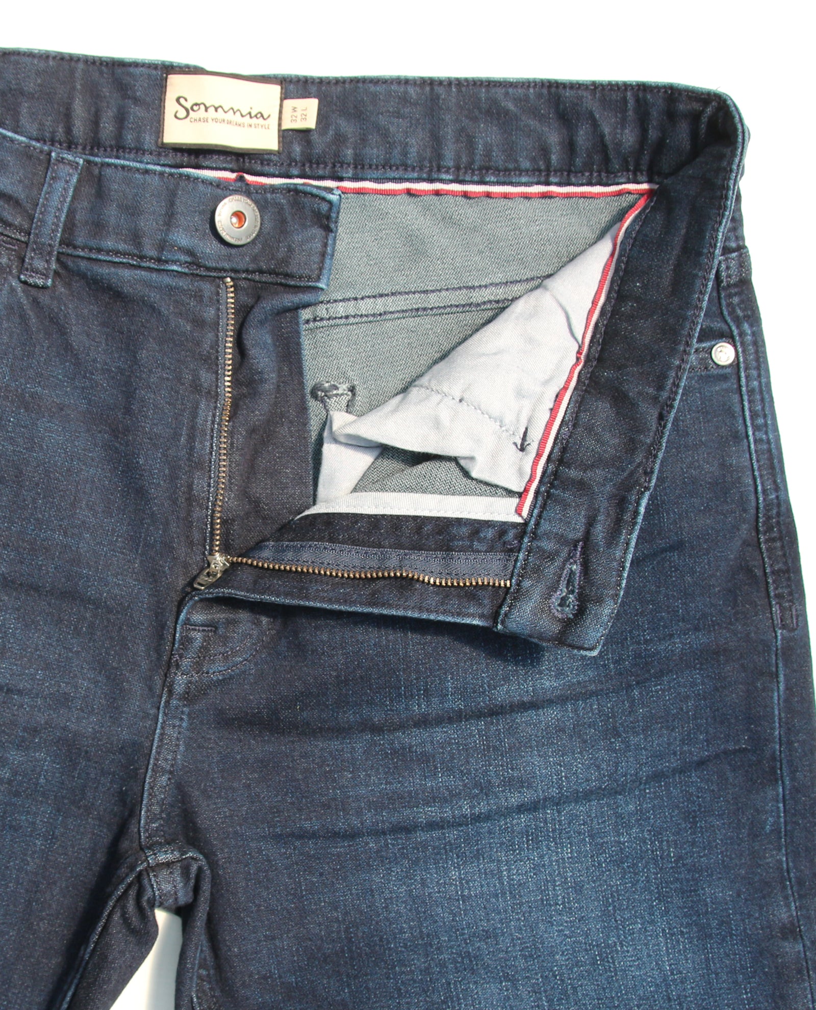 Somnia Men's Blue-Black Deep Indigo Stretch Jeans