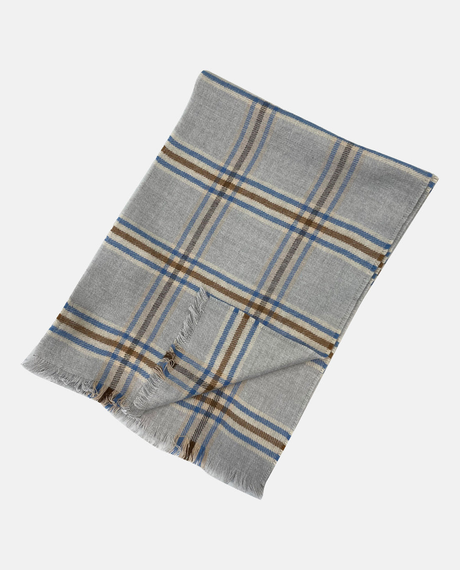 Light Grey Check Scarf