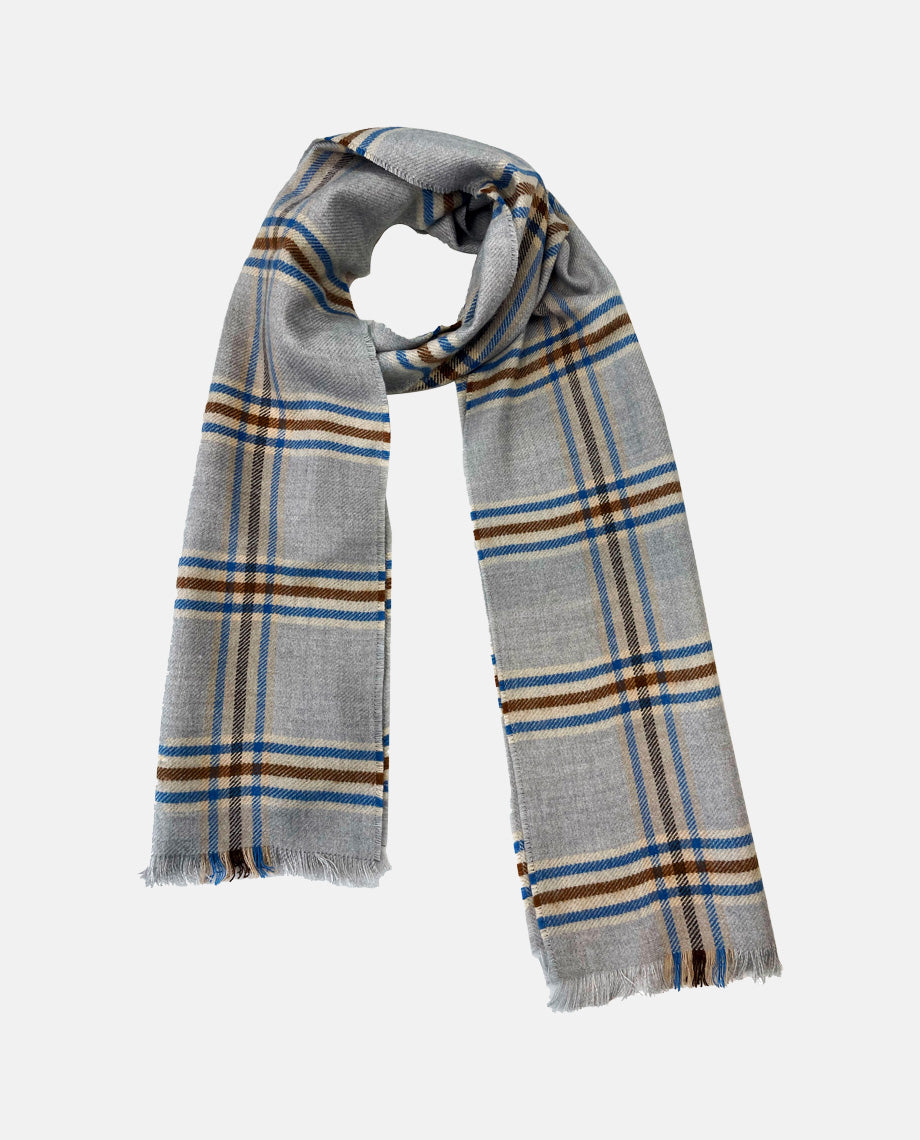 Light Grey Check Scarf