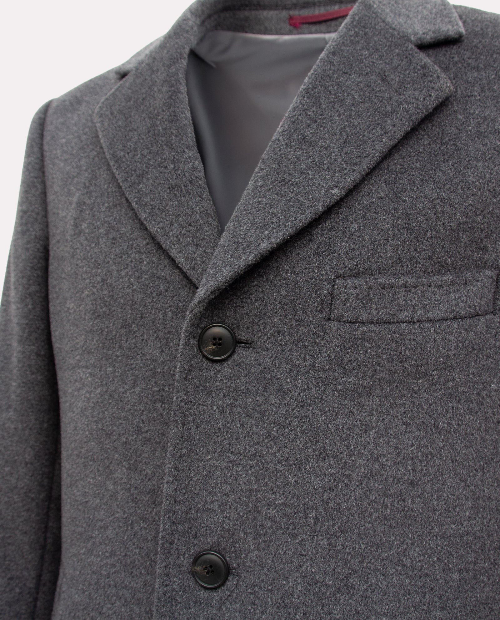 Men’s Heathered Charcoal Wool Overcoat