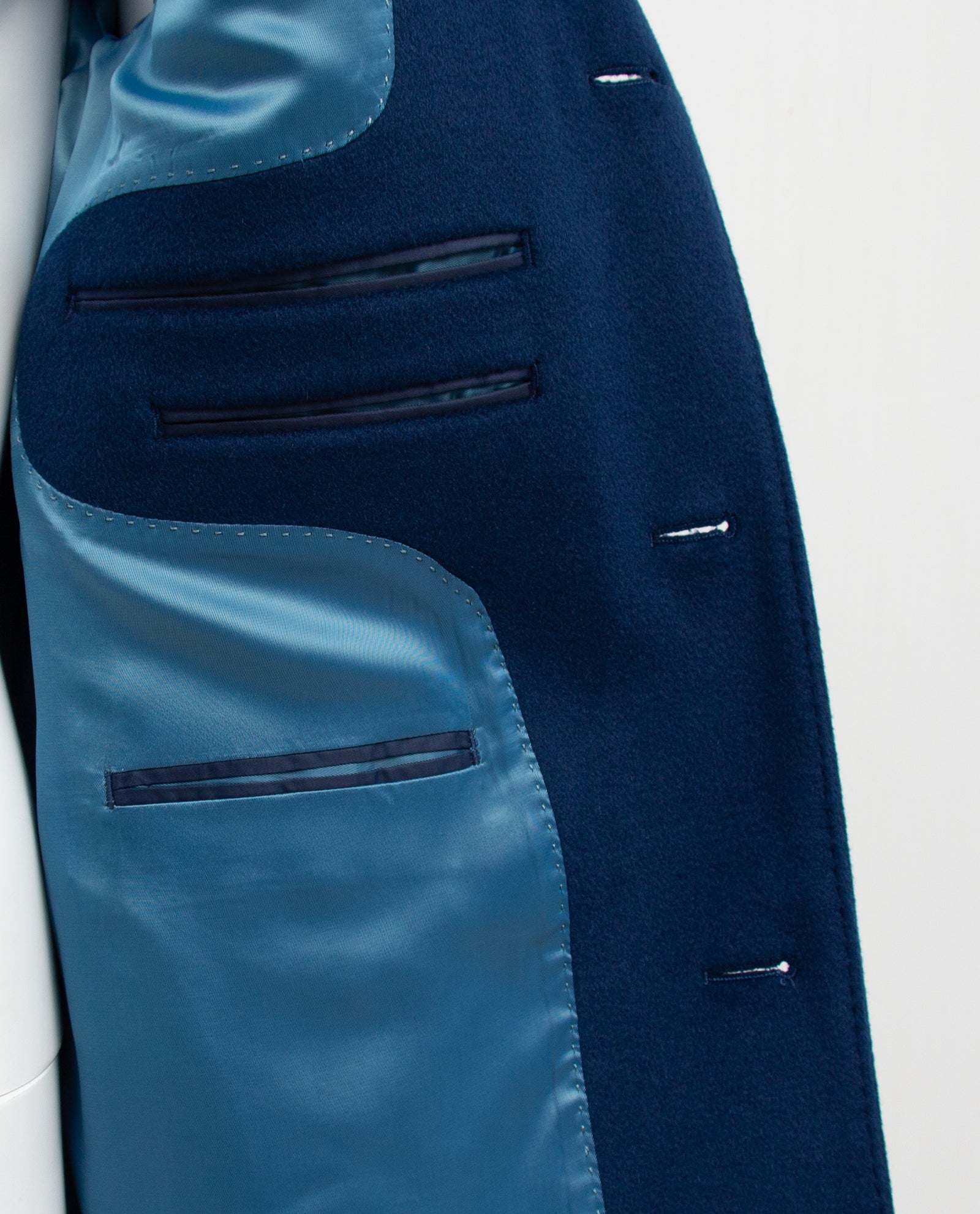 Men’s Light Blue Wool Overcoat