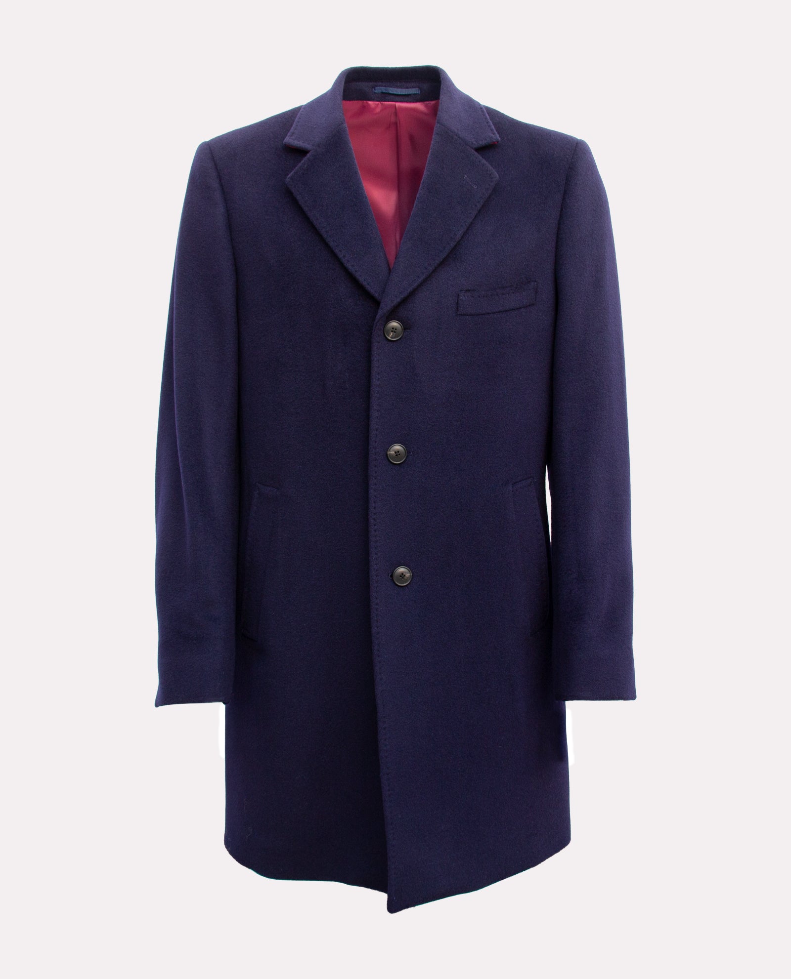 Men's Navy Wool Overcoat