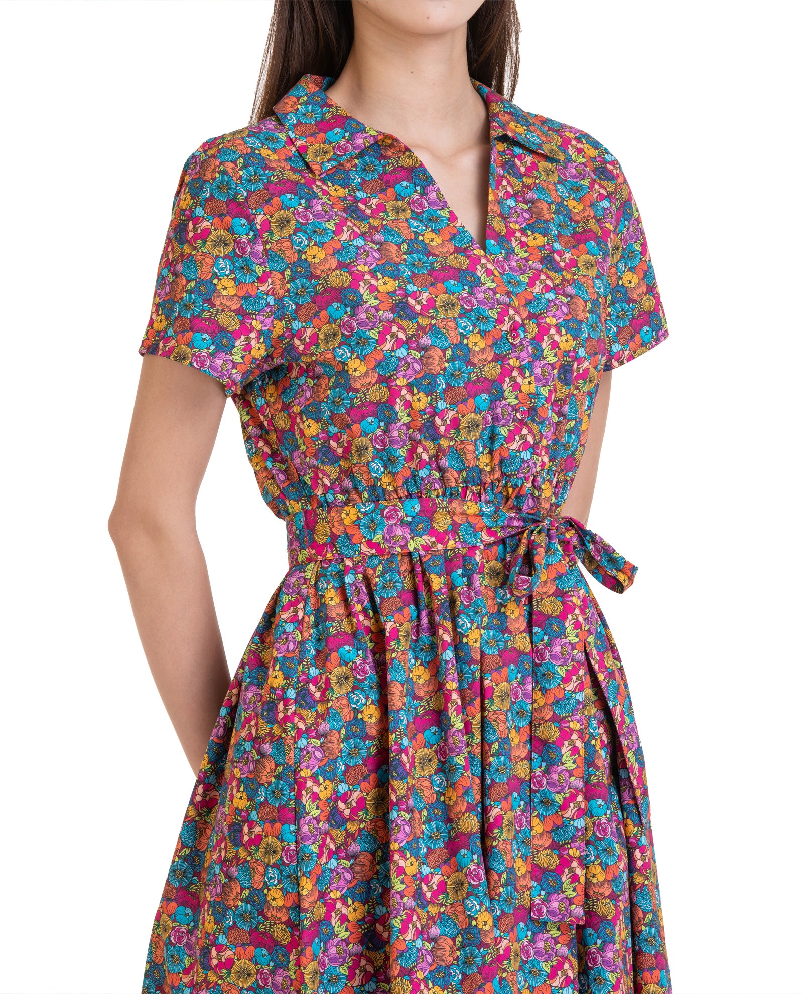 Vivid Floral Short Dress
