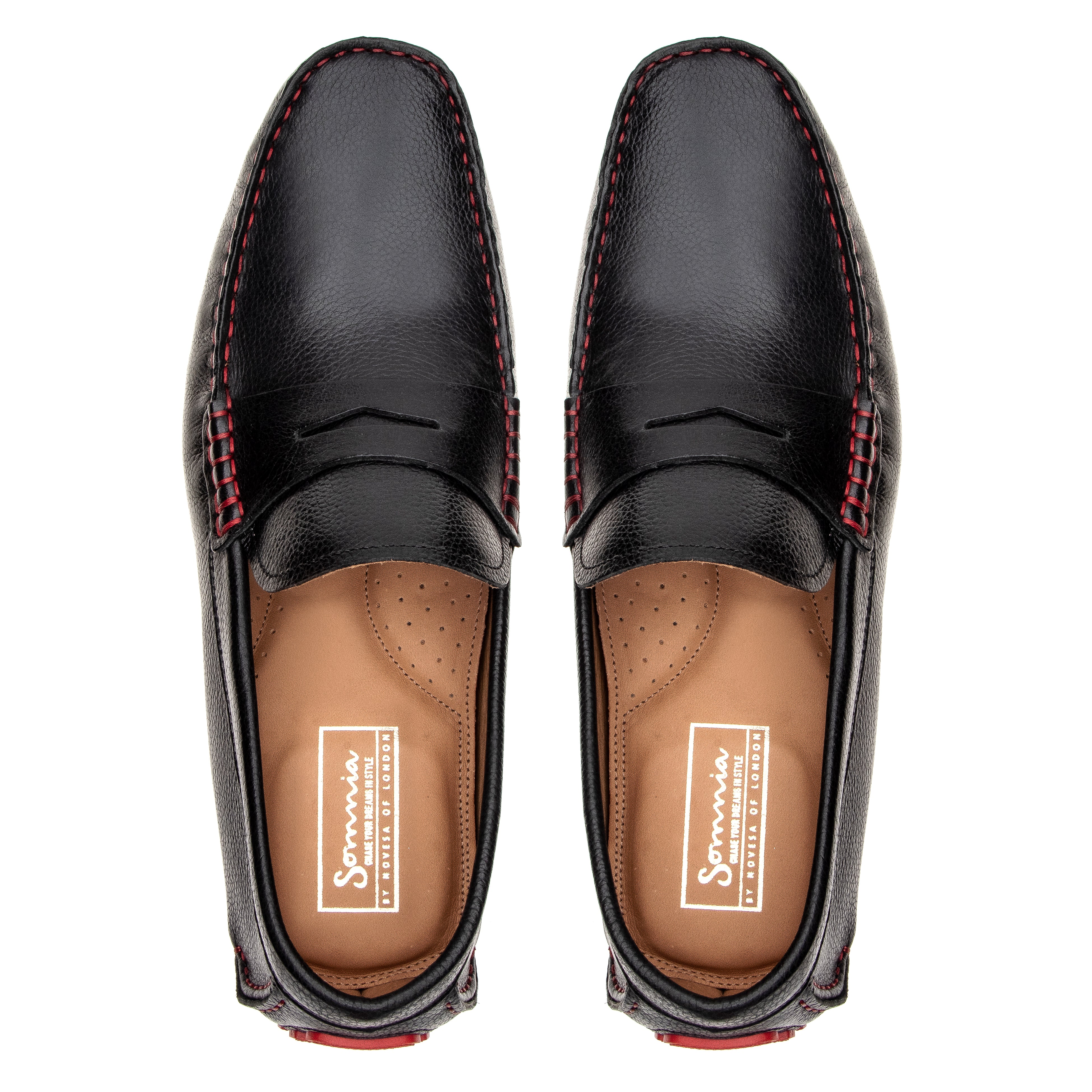 Charles Driver Shoe - Dark Brown/Red