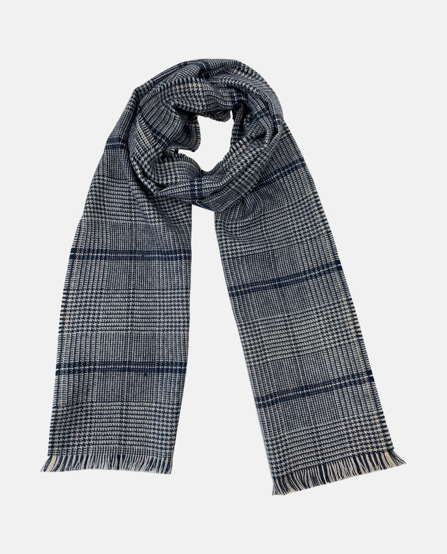 Navy Check Scarf