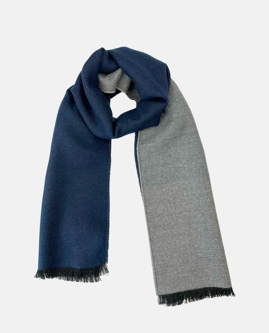 Navy & Mid Grey Double Face Scarf