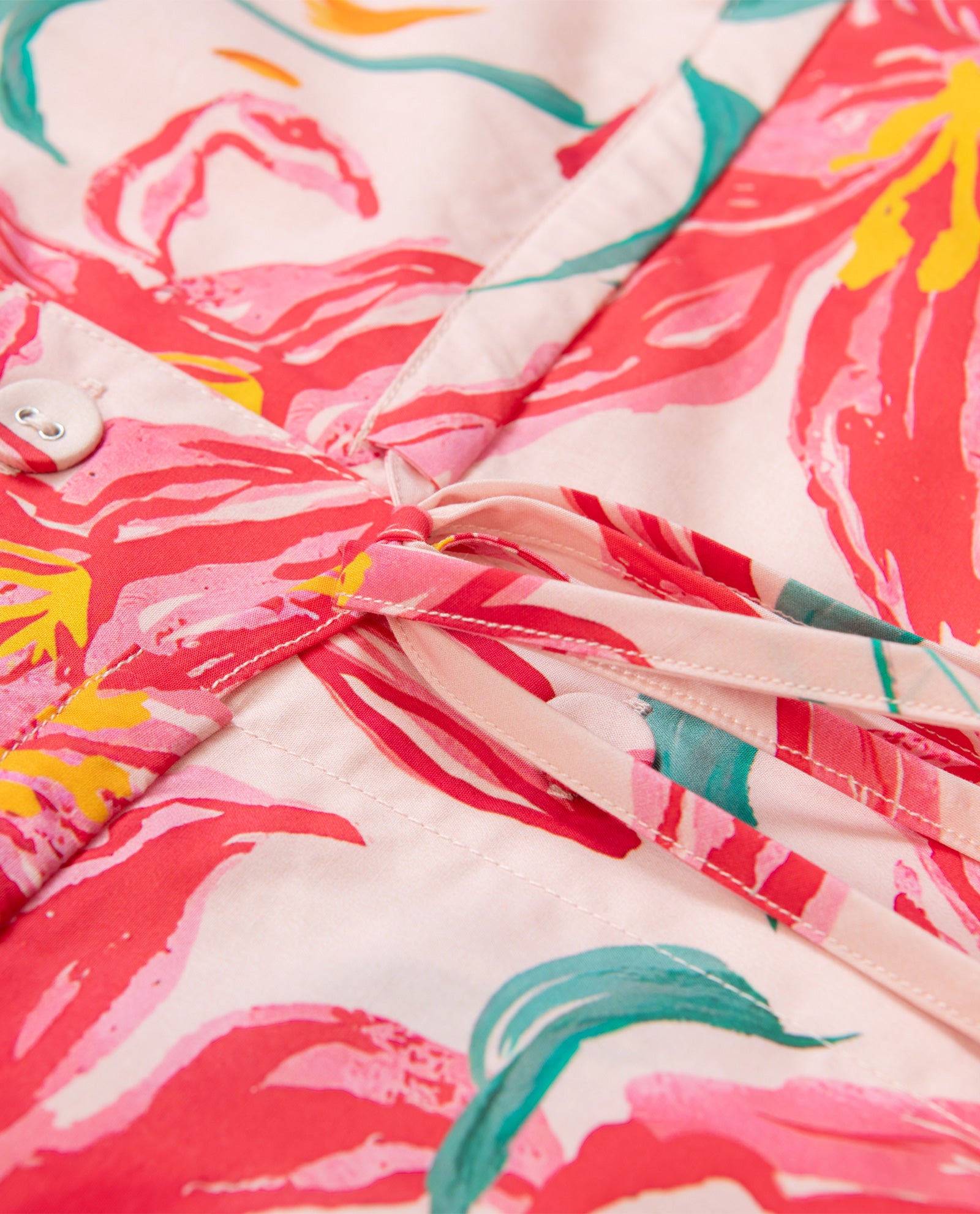 Pink Lily Floral Belted Romper