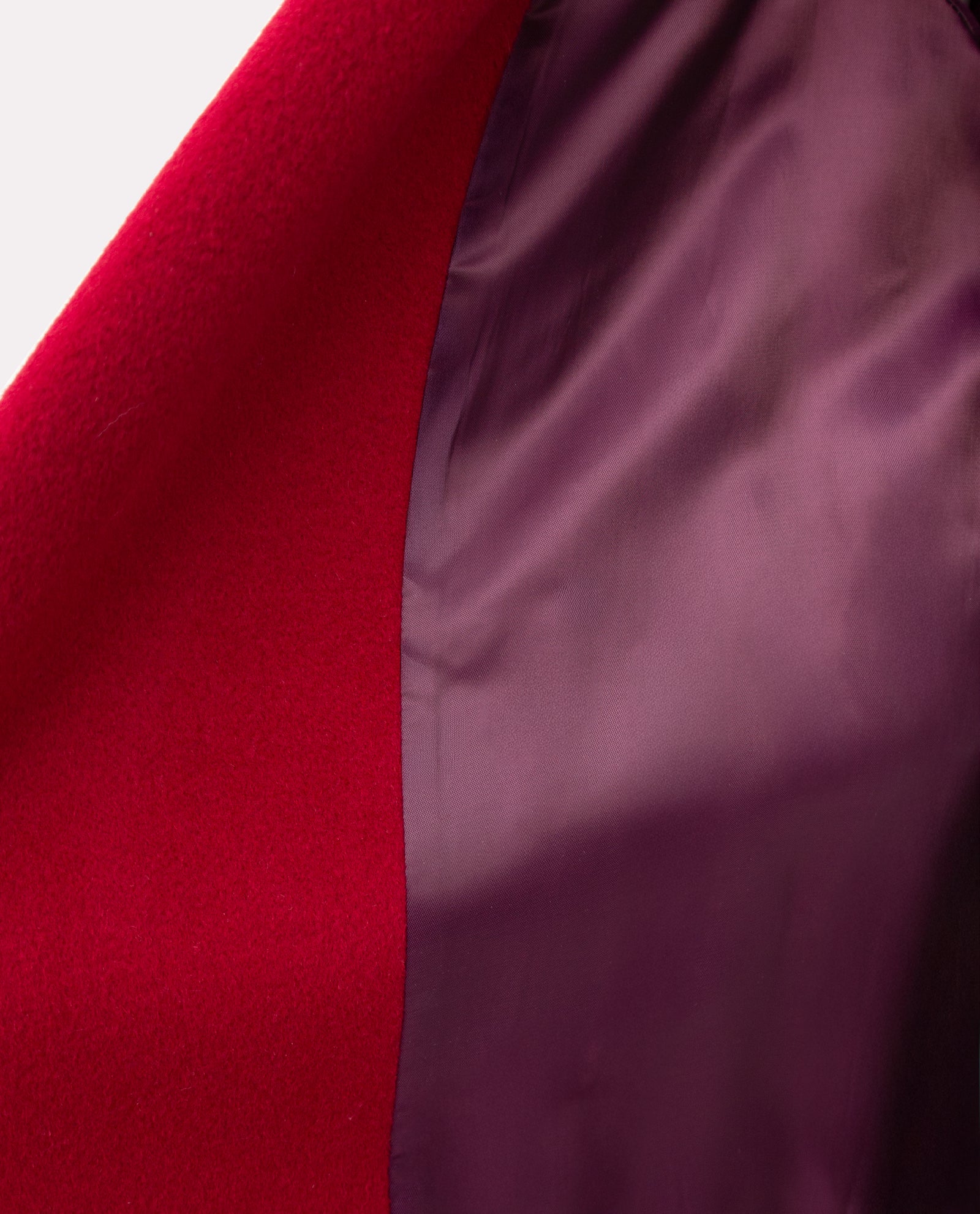 Women's Crimson Wool Wrap Overcoat