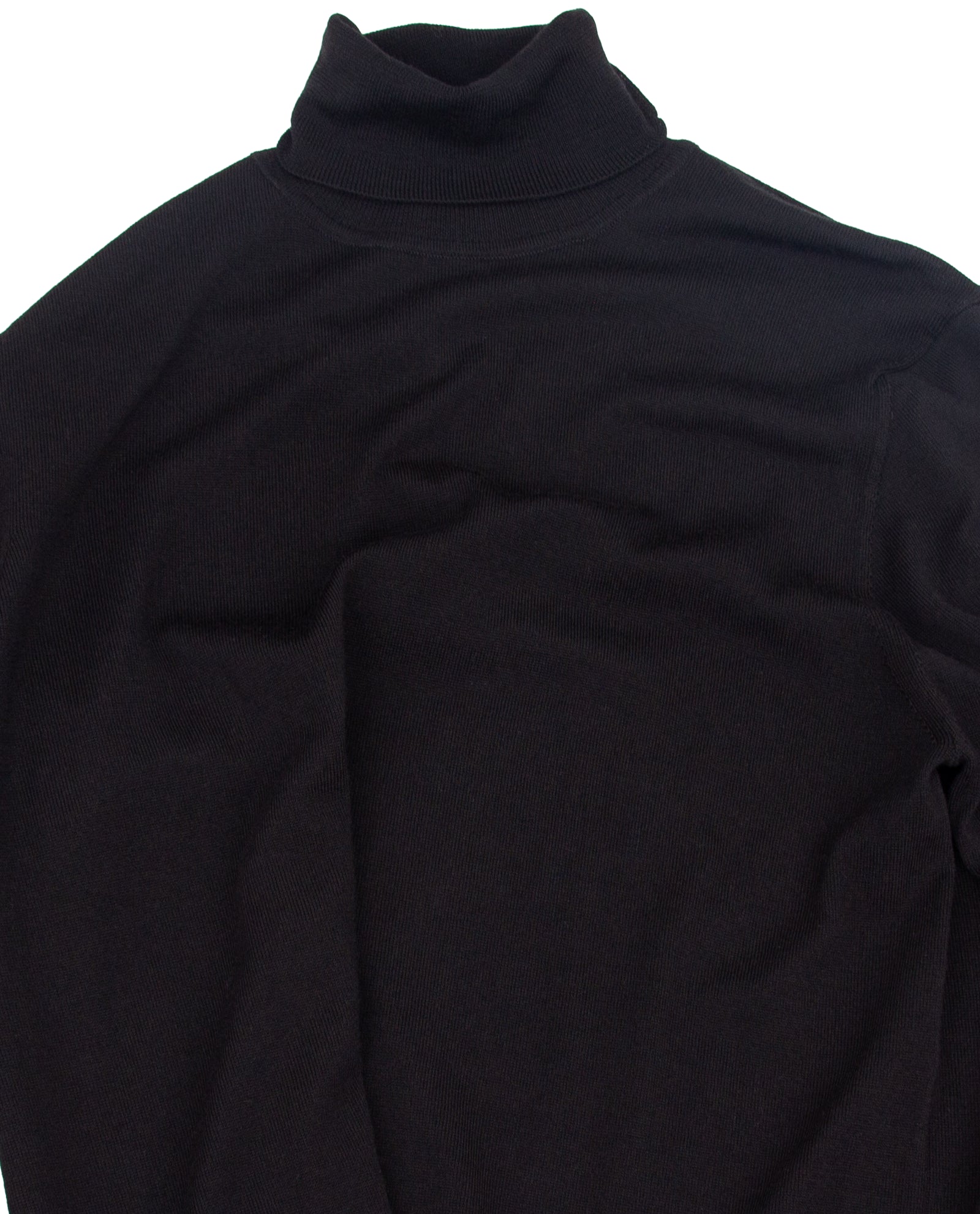 Women’s Extra-Fine Merino Wool Roll Neck Sweater — Black