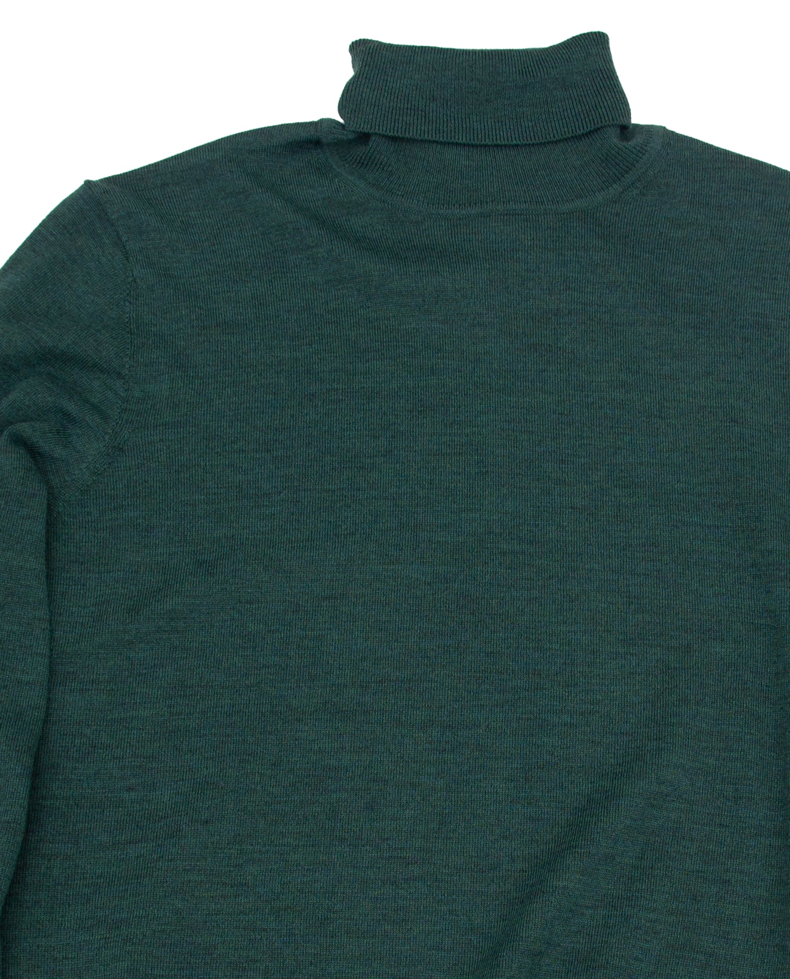 Women’s Extra-Fine Merino Wool Roll Neck Sweater — Forest Green